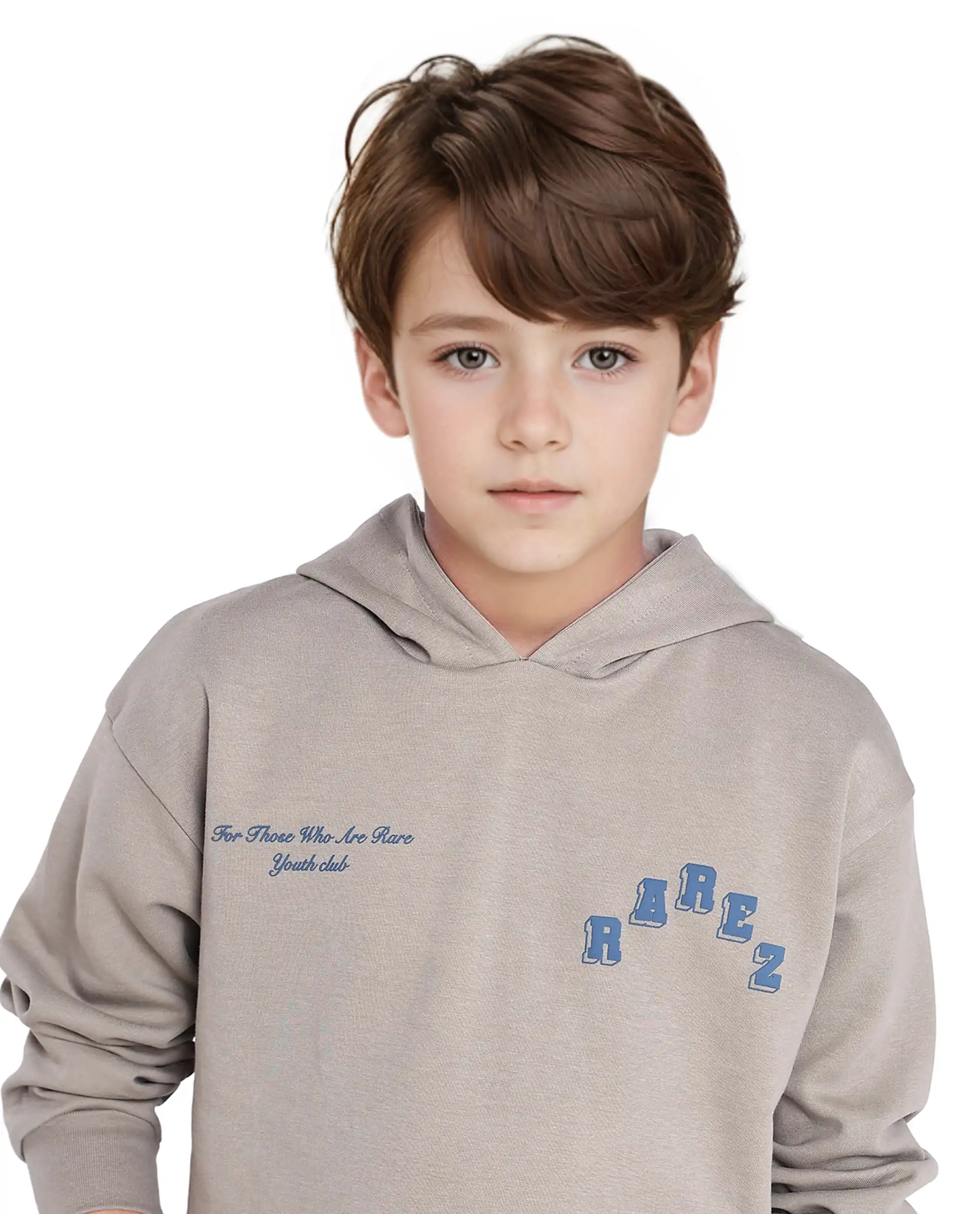Rare Ones Kids Linden Olive Cotton Poly Full Sleeve Hd Print And Towel Embroidered Sweatshirt - Image 5