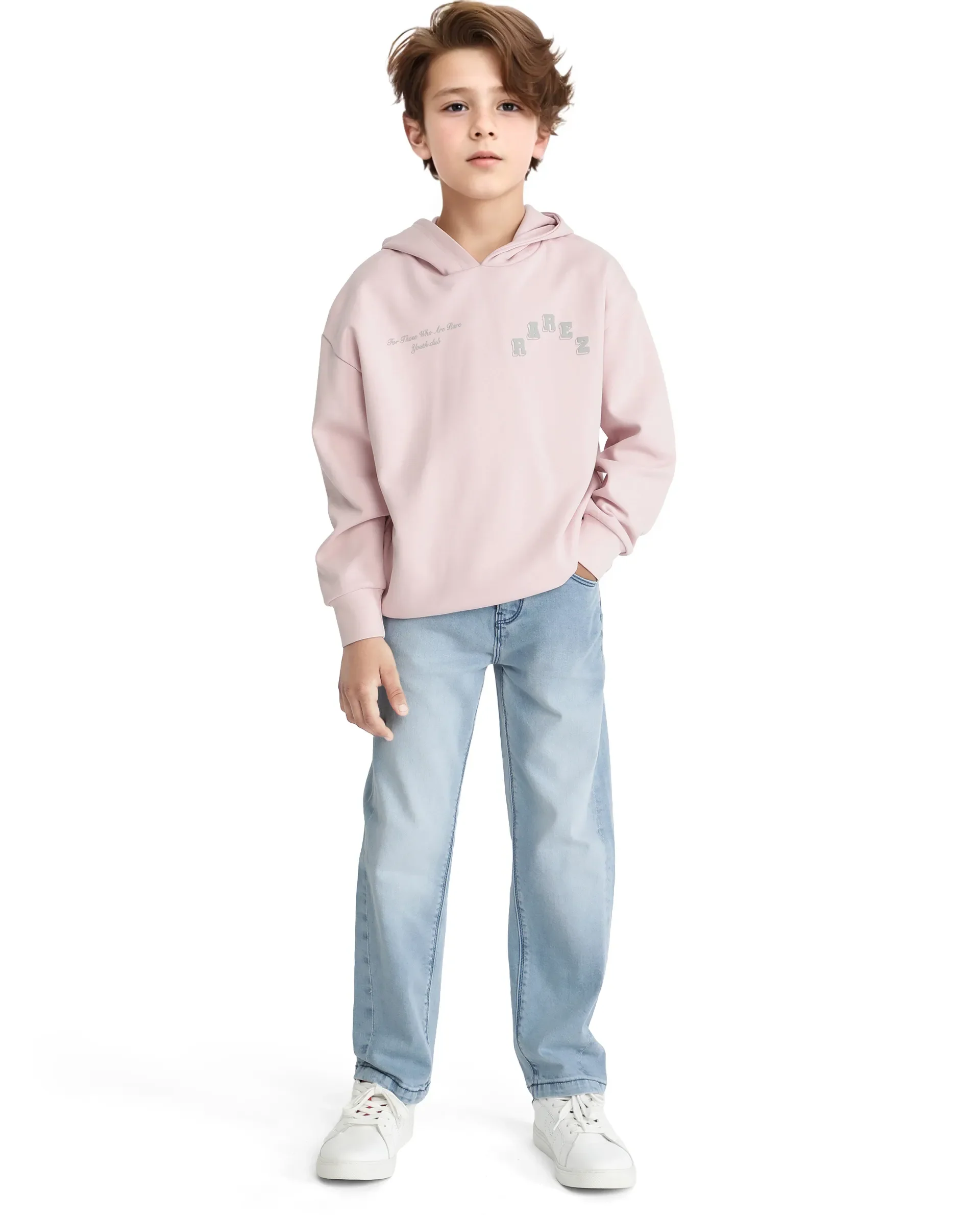 Rare Ones Kids Linden Pink Cotton Poly Full Sleeve Embroidered Sweatshirt - Image 2