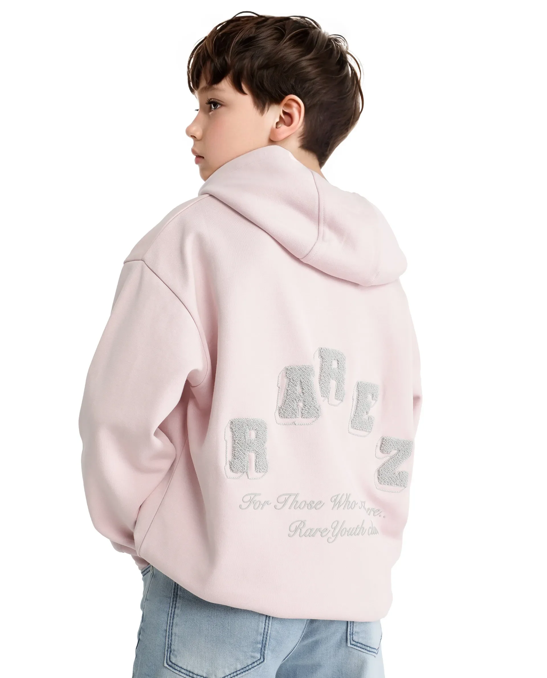 Rare Ones Kids Linden Pink Cotton Poly Full Sleeve Embroidered Sweatshirt - Image 3