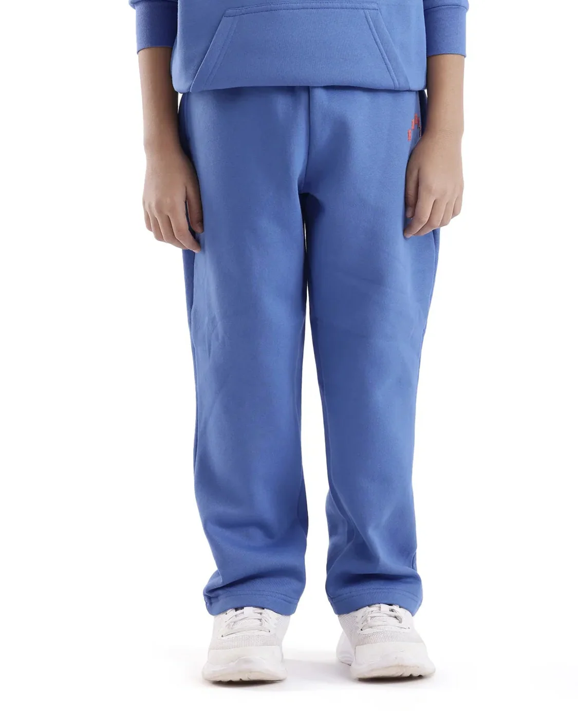 Rare Ones Kids Lint Blue Cotton Solid Drawstring Closure Regular Fit Trackpant - Image 2
