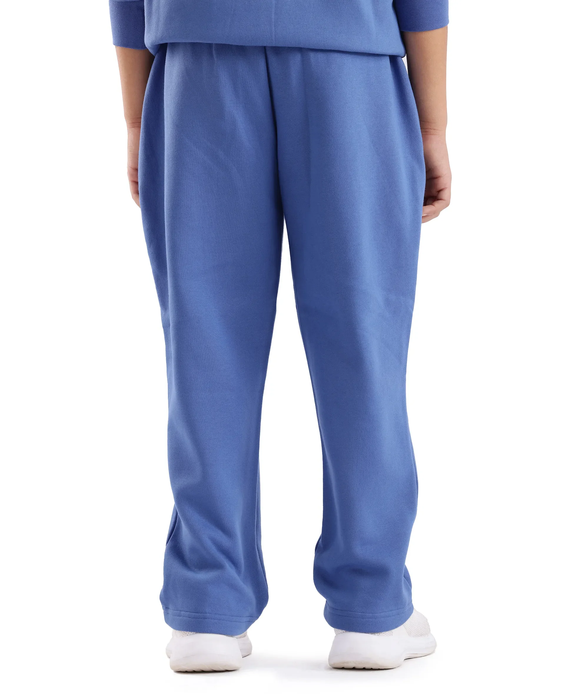 Rare Ones Kids Lint Blue Cotton Solid Drawstring Closure Regular Fit Trackpant - Image 6