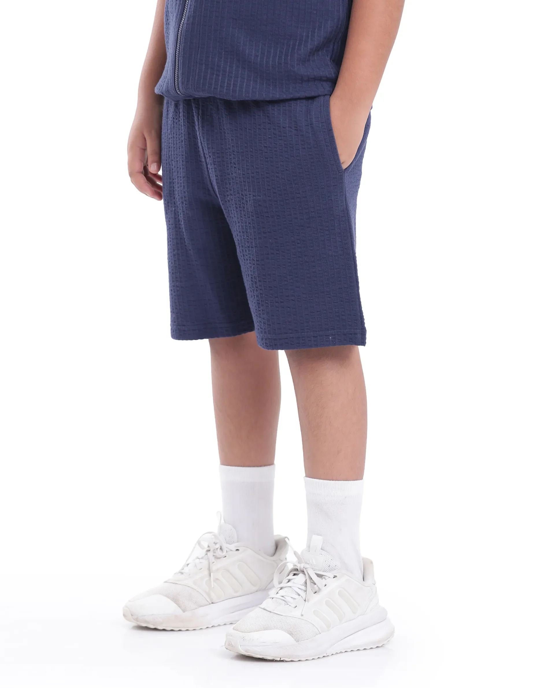 Rare Ones Kids Lomit Navy Cotton Solid Shorts - Image 4