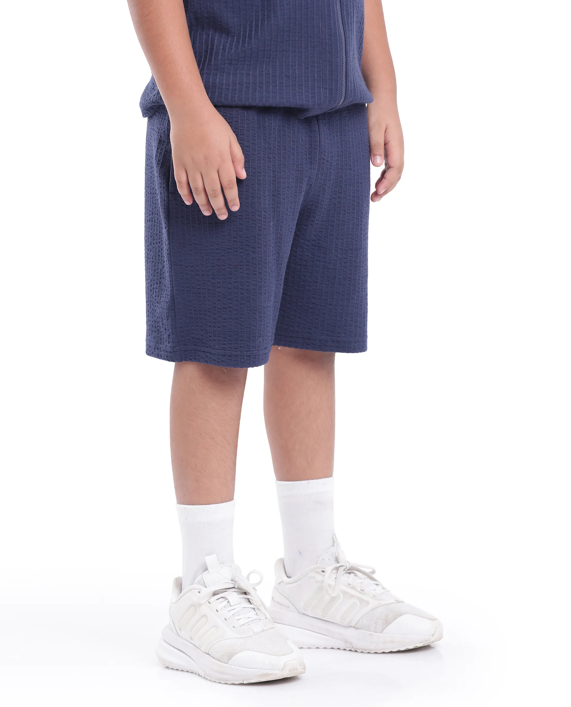 Rare Ones Kids Lomit Navy Cotton Solid Shorts - Image 5