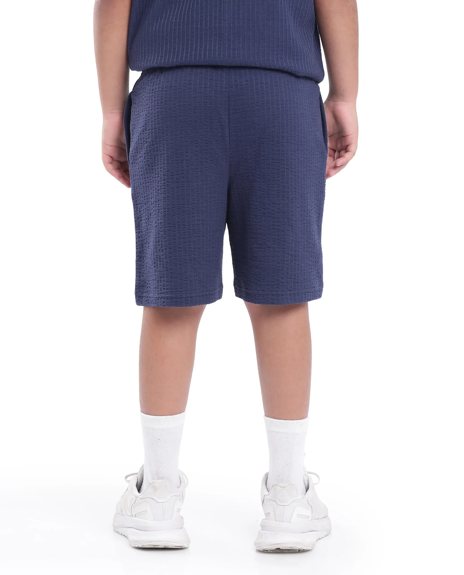 Rare Ones Kids Lomit Navy Cotton Solid Shorts - Image 7
