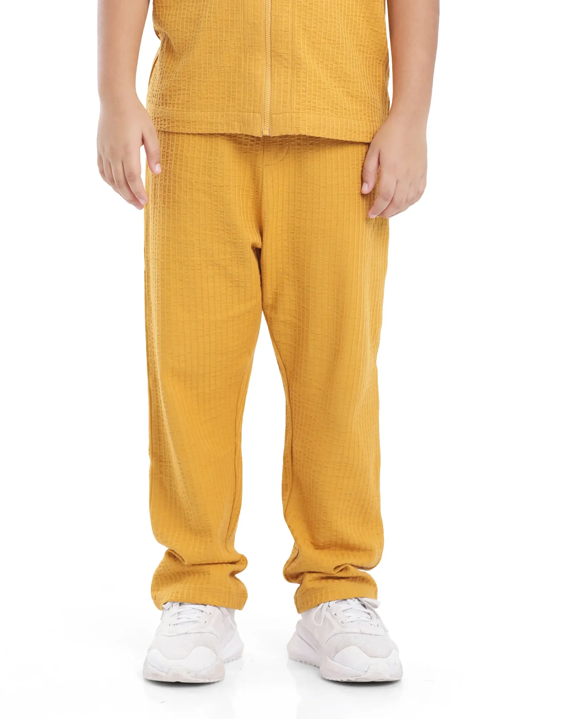 Rare Ones Kids Lomot Mustard Cotton Solid Trackpant - Image 2