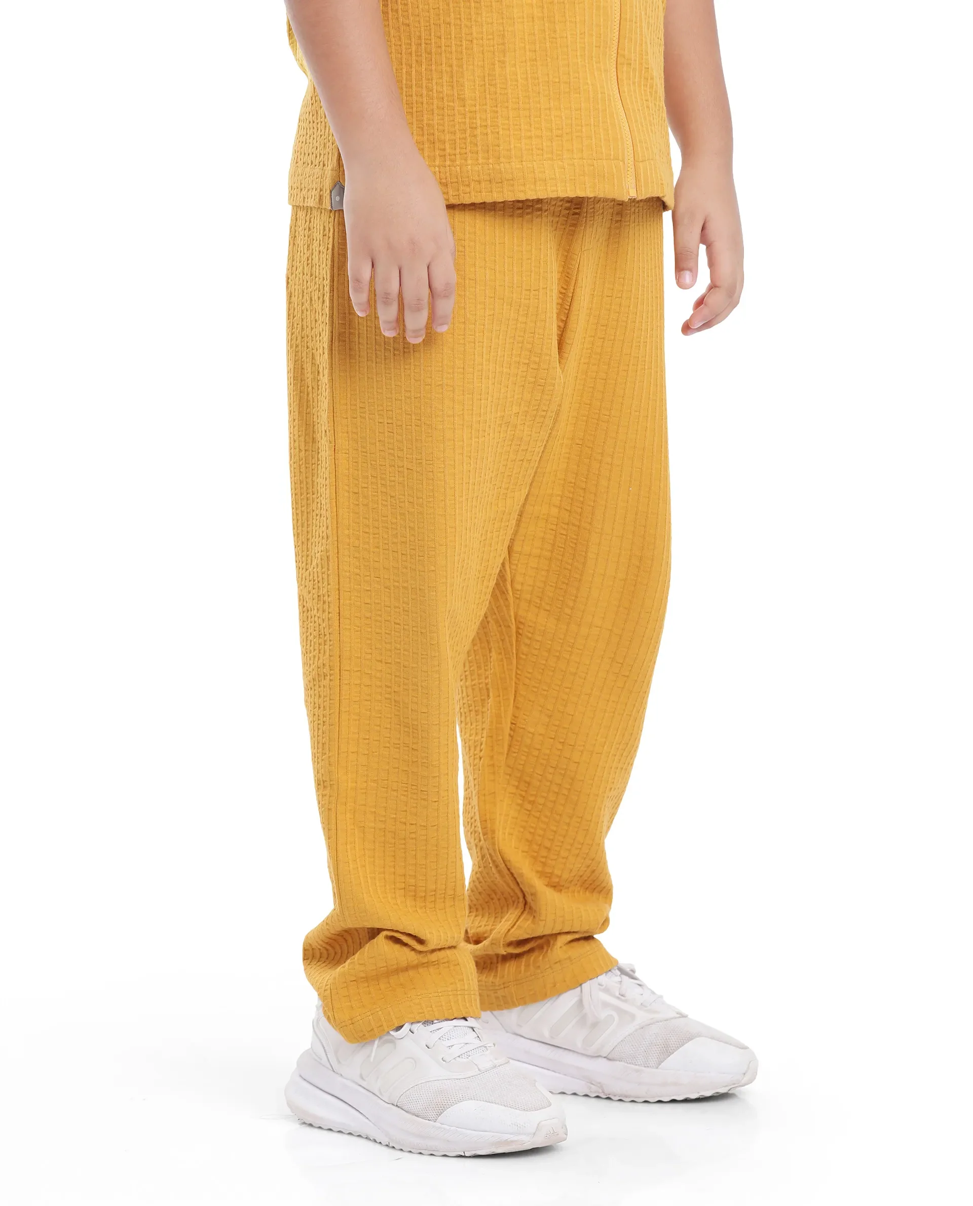 Rare Ones Kids Lomot Mustard Cotton Solid Trackpant - Image 6