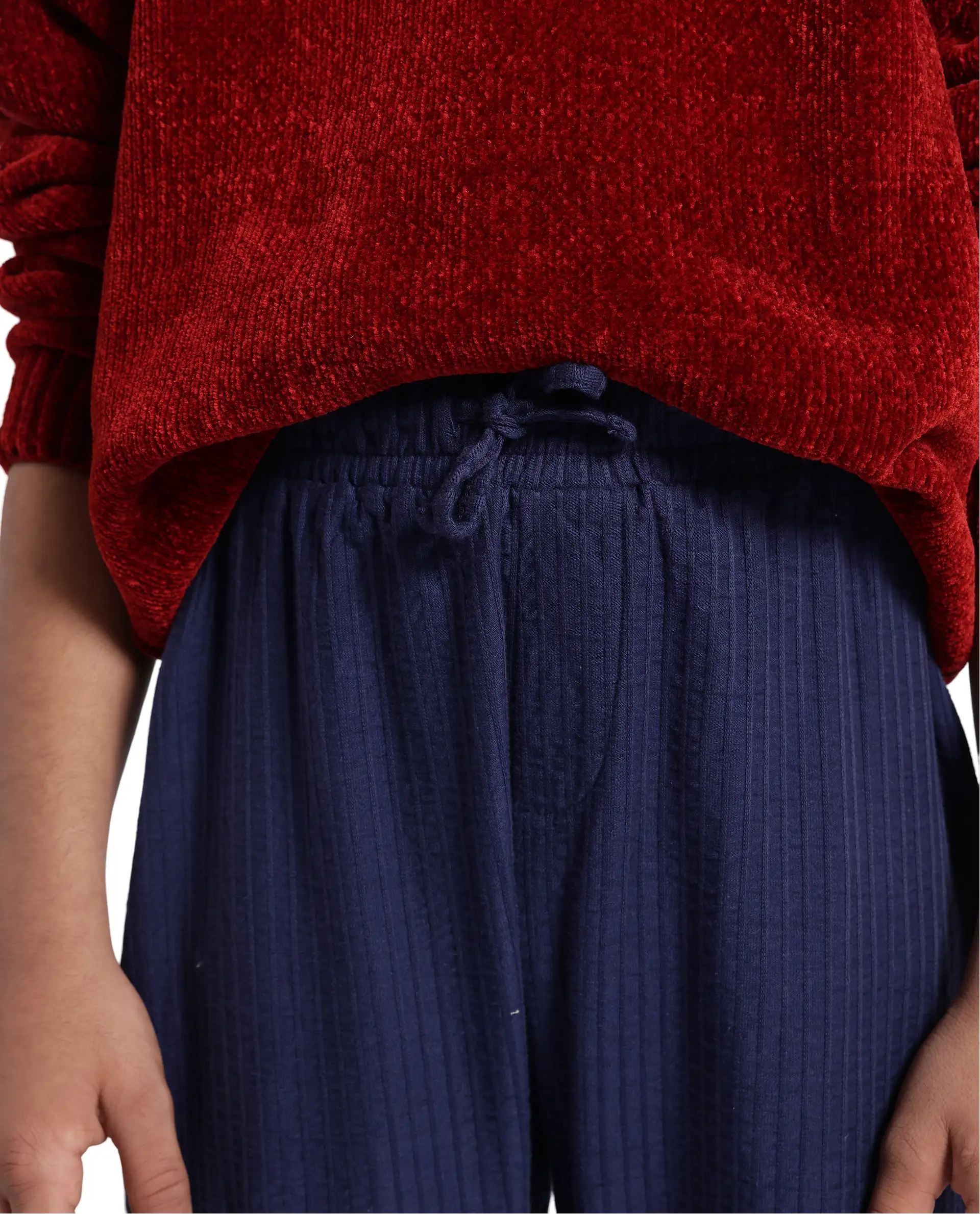 Rare Ones Kids Lomot Navy Cotton Drawstring Solid Trackpant - Image 4