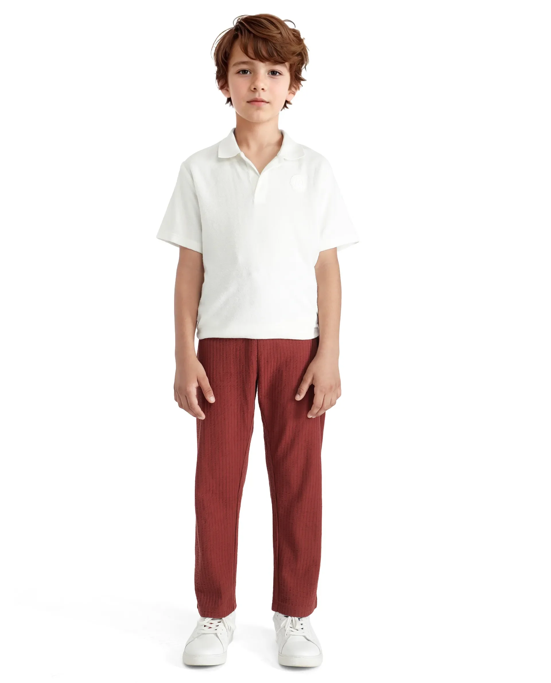Rare Ones Kids Lomot Rust Cotton Drawstring Solid Trackpant - Image 3