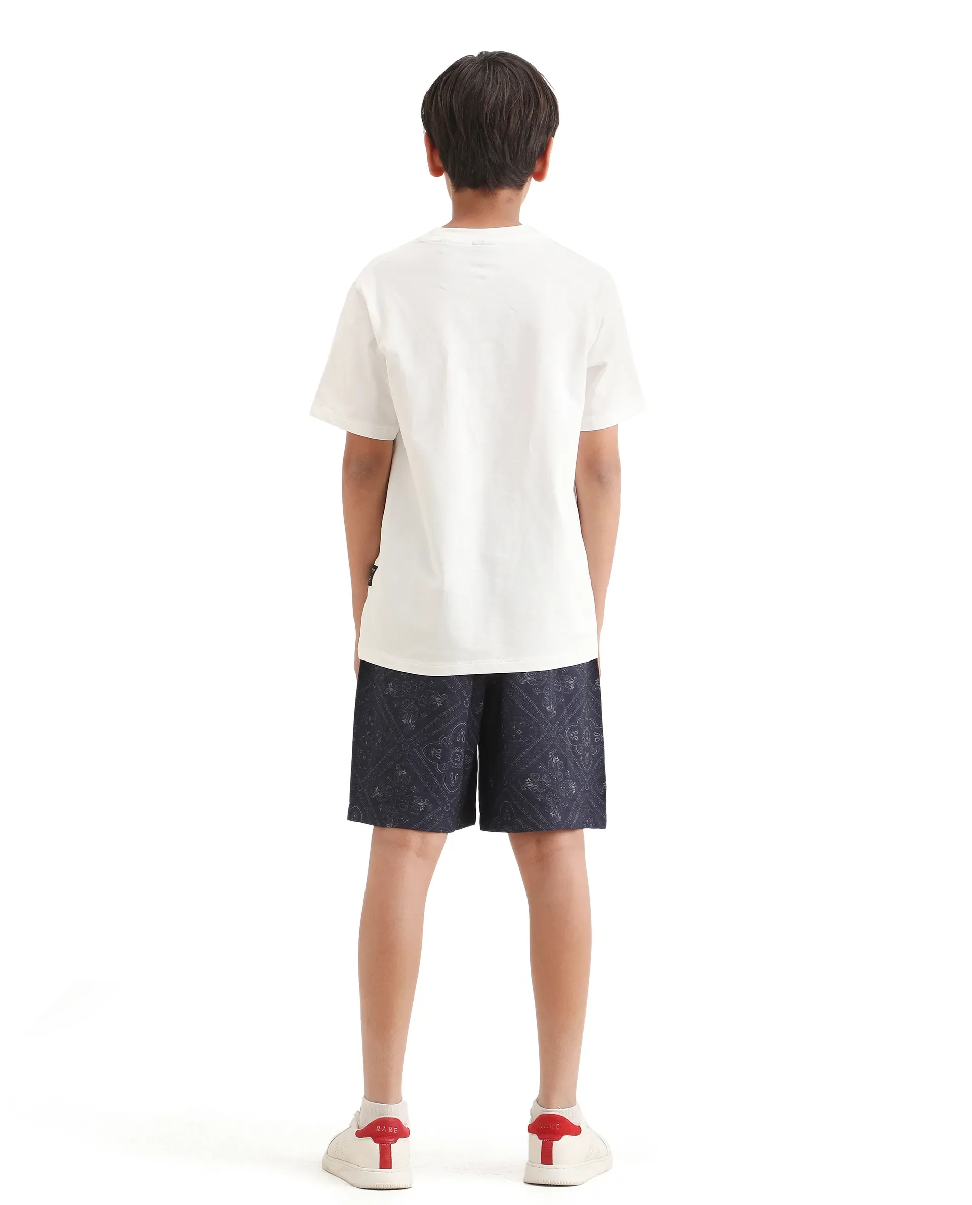 Rare Ones Kids Loui Navy Viscose Fabric Regular Fit Digital Print Shorts - Image 7