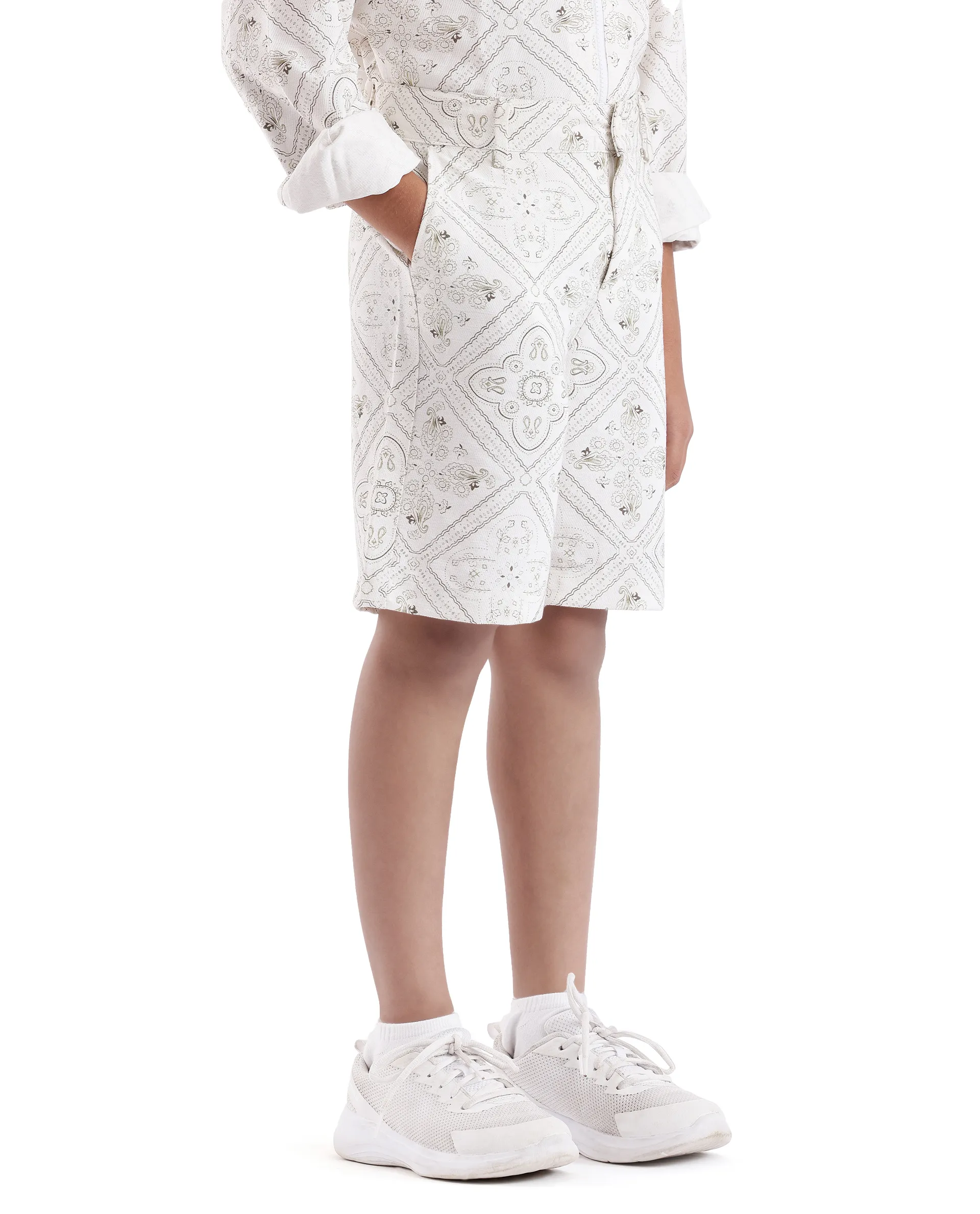 Rare Ones Kids Loui White Viscose Digital Print Short - Image 3