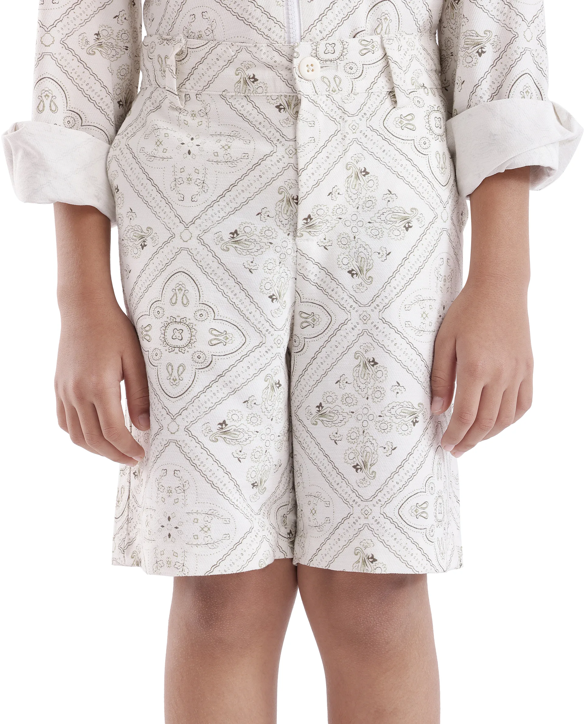Rare Ones Kids Loui White Viscose Digital Print Short - Image 5