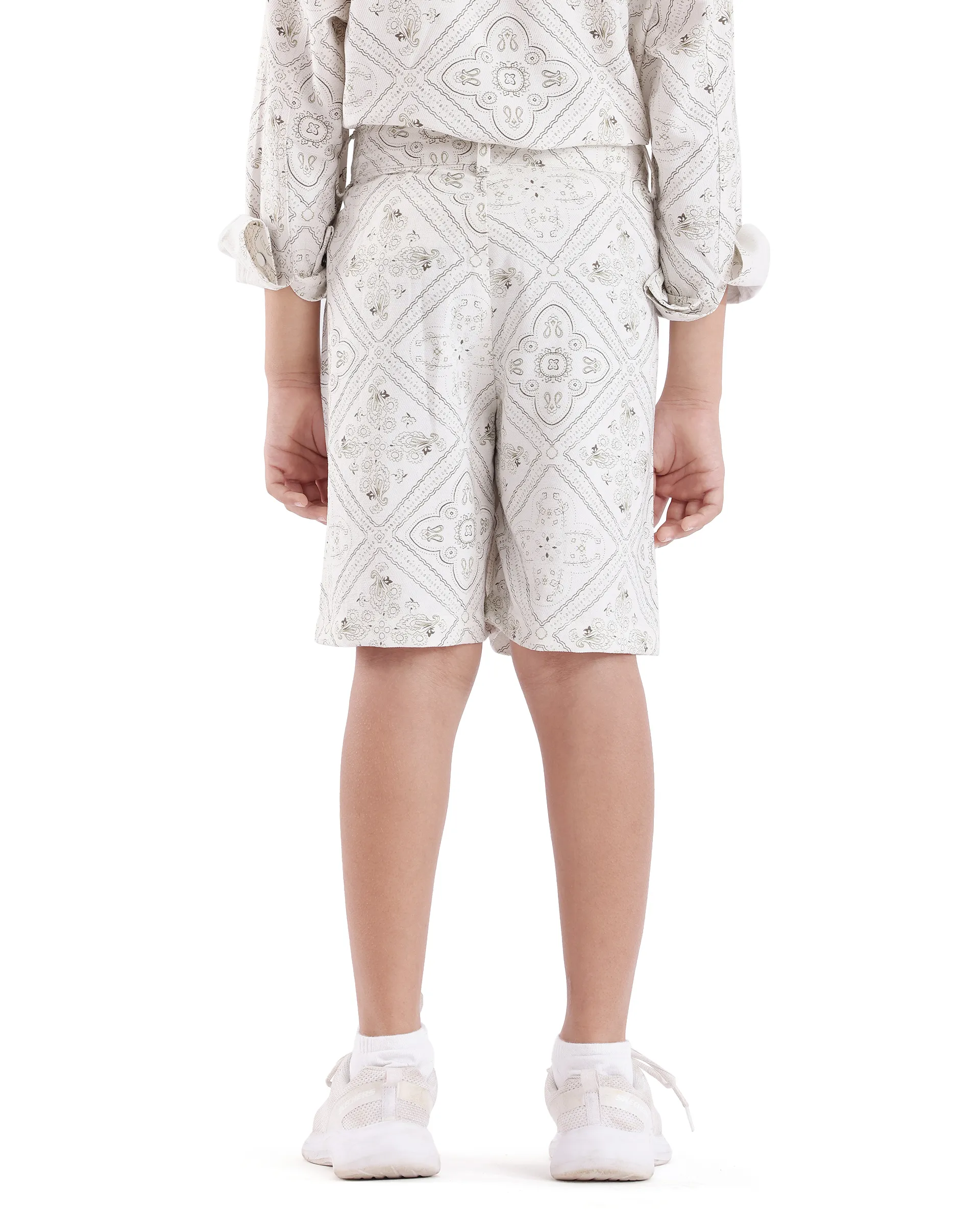 Rare Ones Kids Loui White Viscose Digital Print Short - Image 6