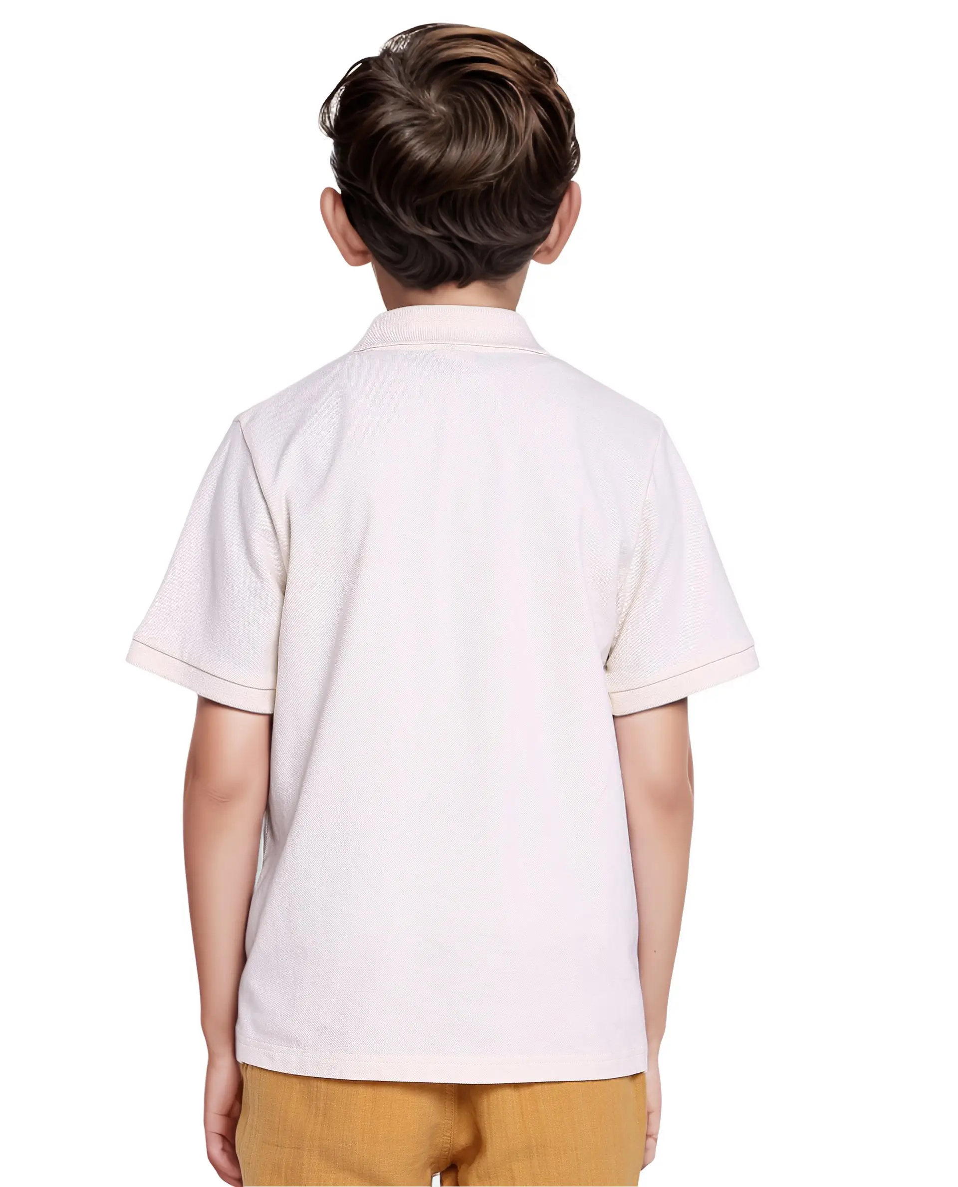Rare Ones Kids Luan White Cotton Short Sleeve Applique Print Polo - Image 7