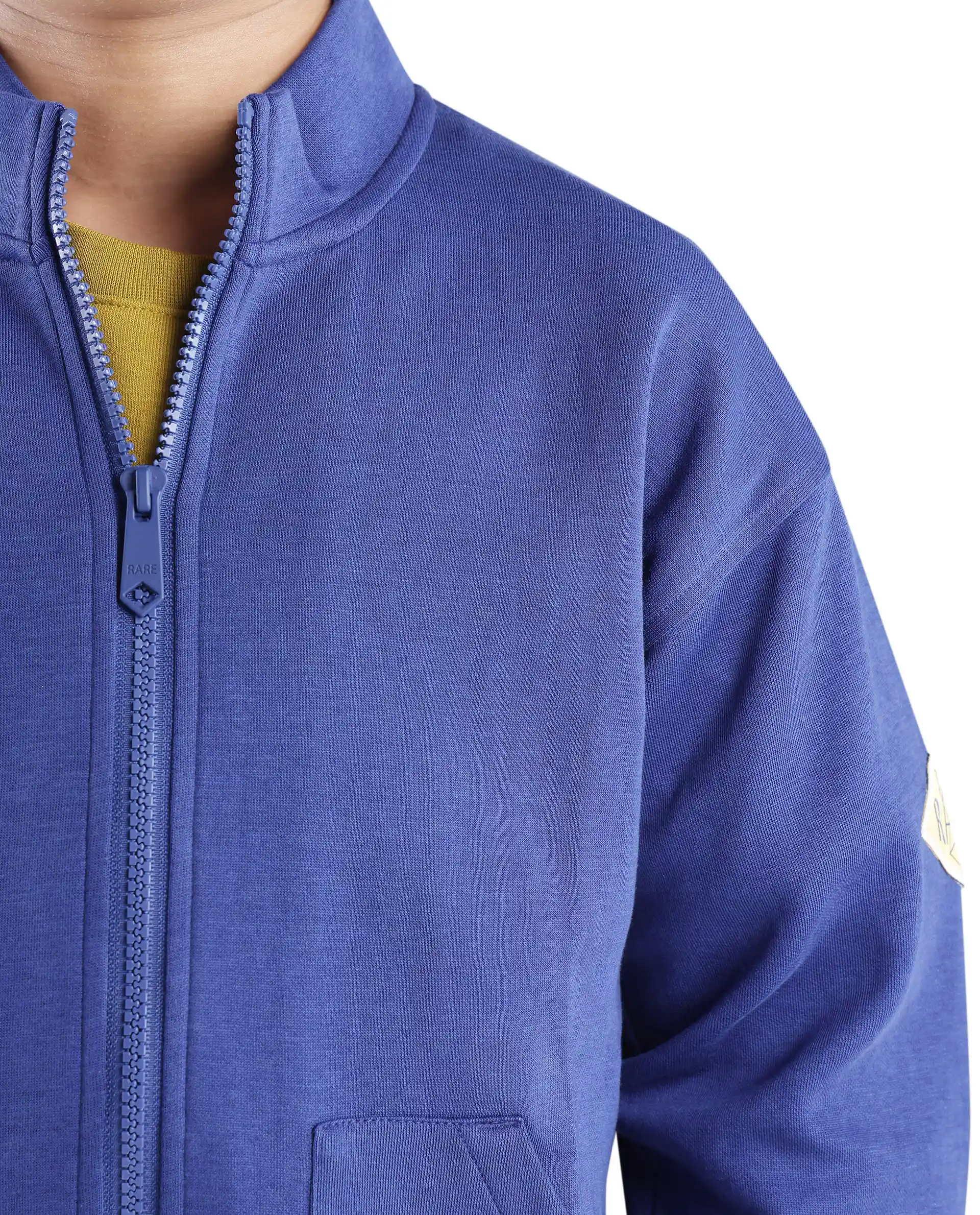 Rare Ones Kids Manttn Dark Blue Cotton Poly Full Sleeve Applique Jacket - Image 4