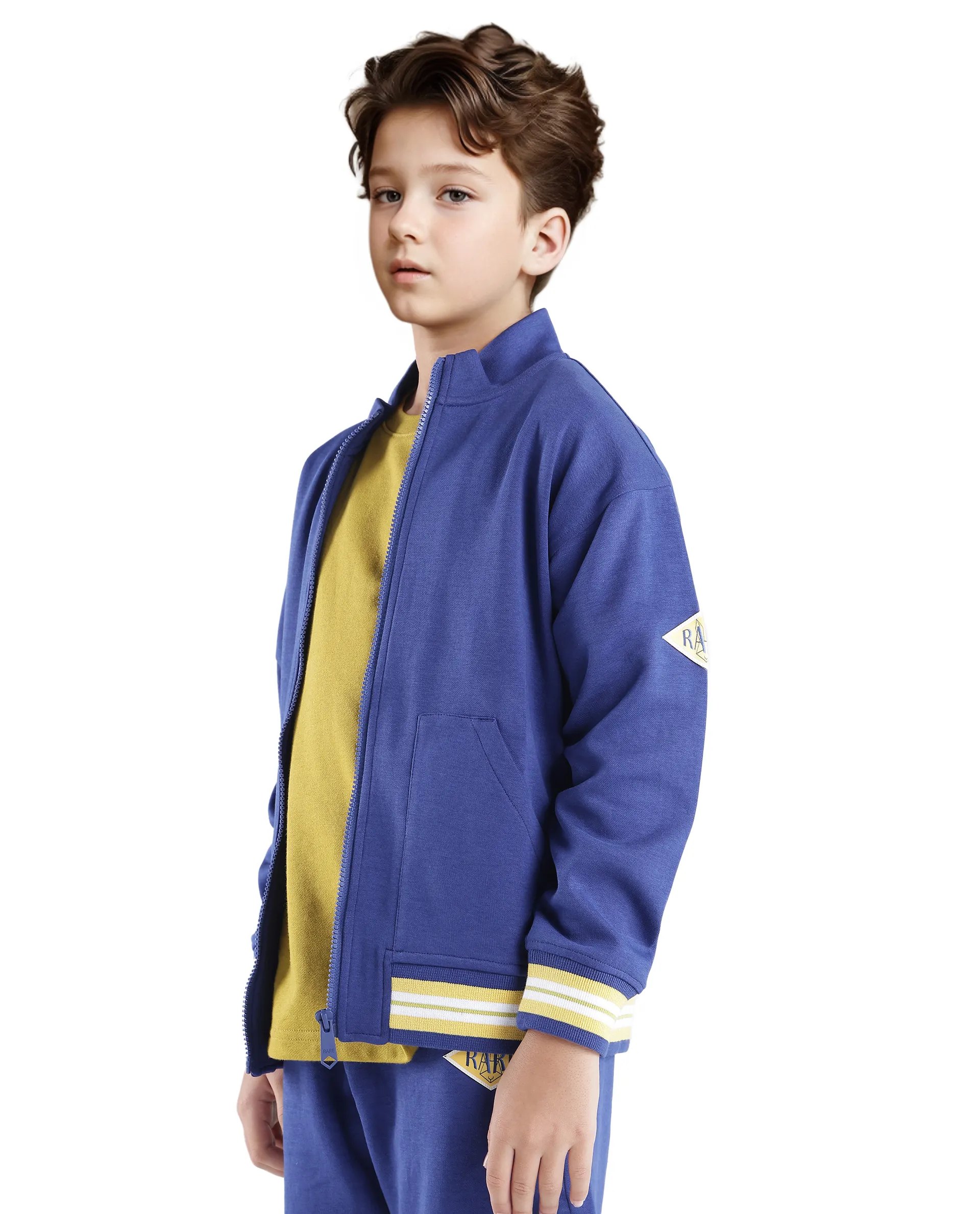 Rare Ones Kids Manttn Dark Blue Cotton Poly Full Sleeve Applique Jacket - Image 7