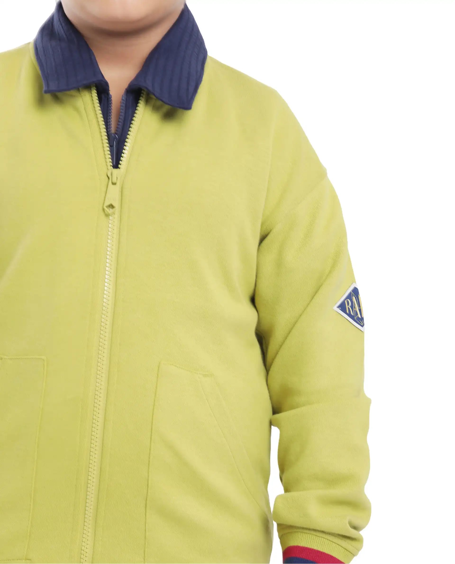 Rare Ones Kids Manttn Light Green Cotton Poly Full Sleeve Applique Jacket - Image 7