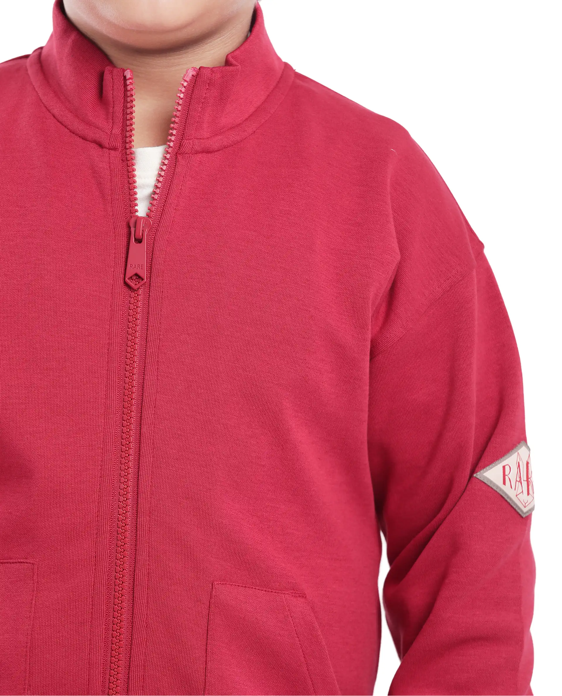 Rare Ones Kids Manttn Red Cotton Poly Full Sleeve Applique Jacket - Image 5