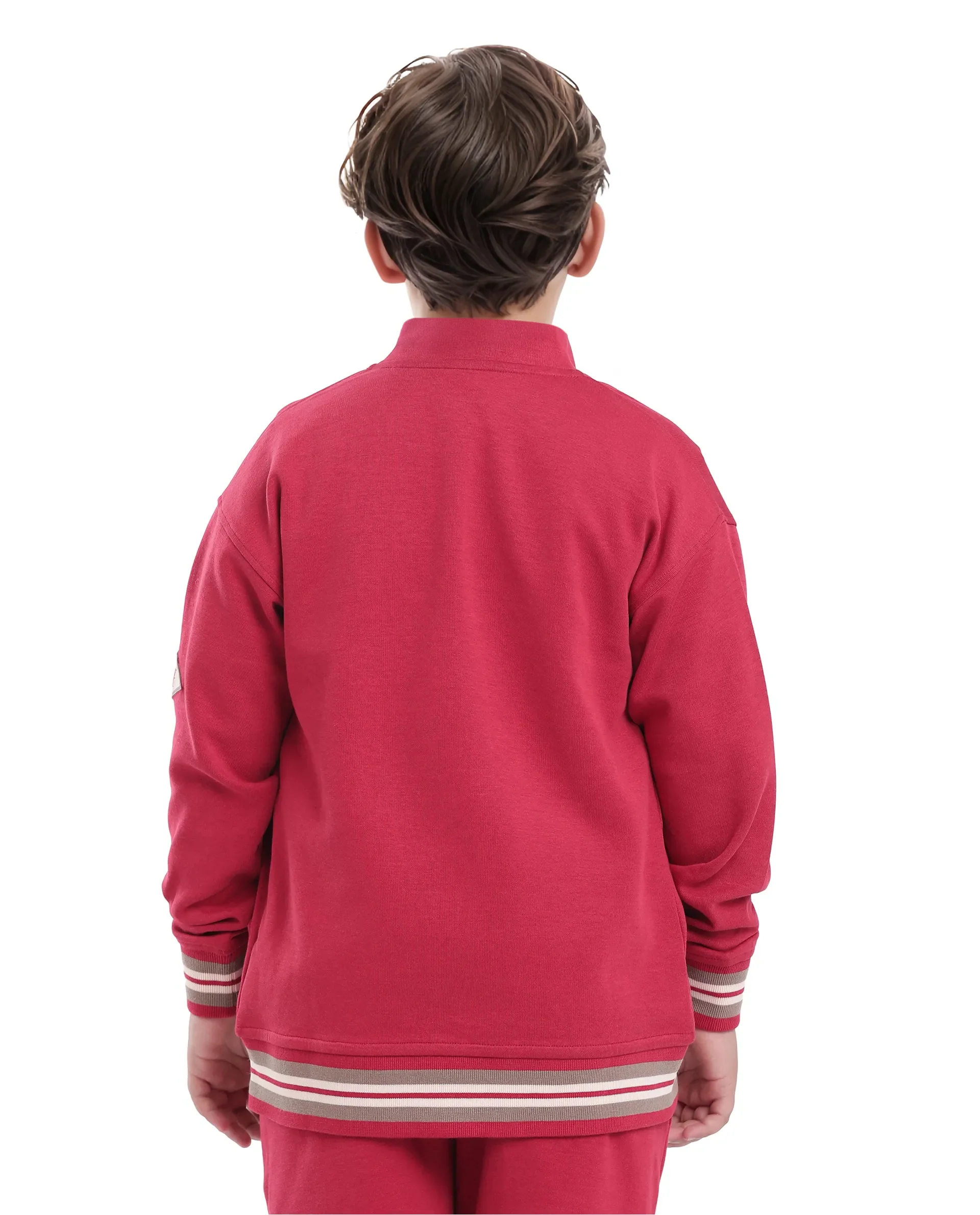 Rare Ones Kids Manttn Red Cotton Poly Full Sleeve Applique Jacket - Image 6