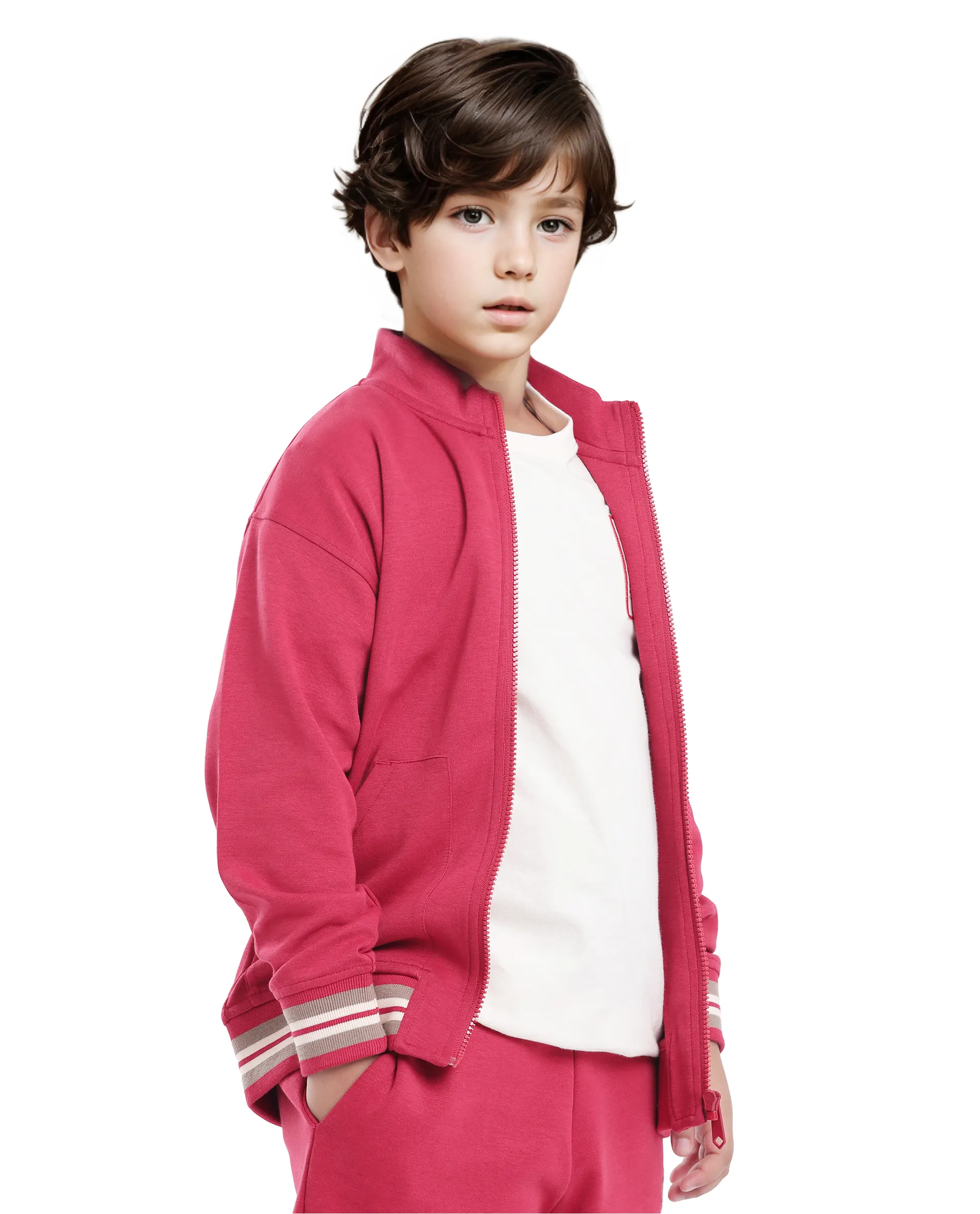 Rare Ones Kids Manttn Red Cotton Poly Full Sleeve Applique Jacket - Image 7
