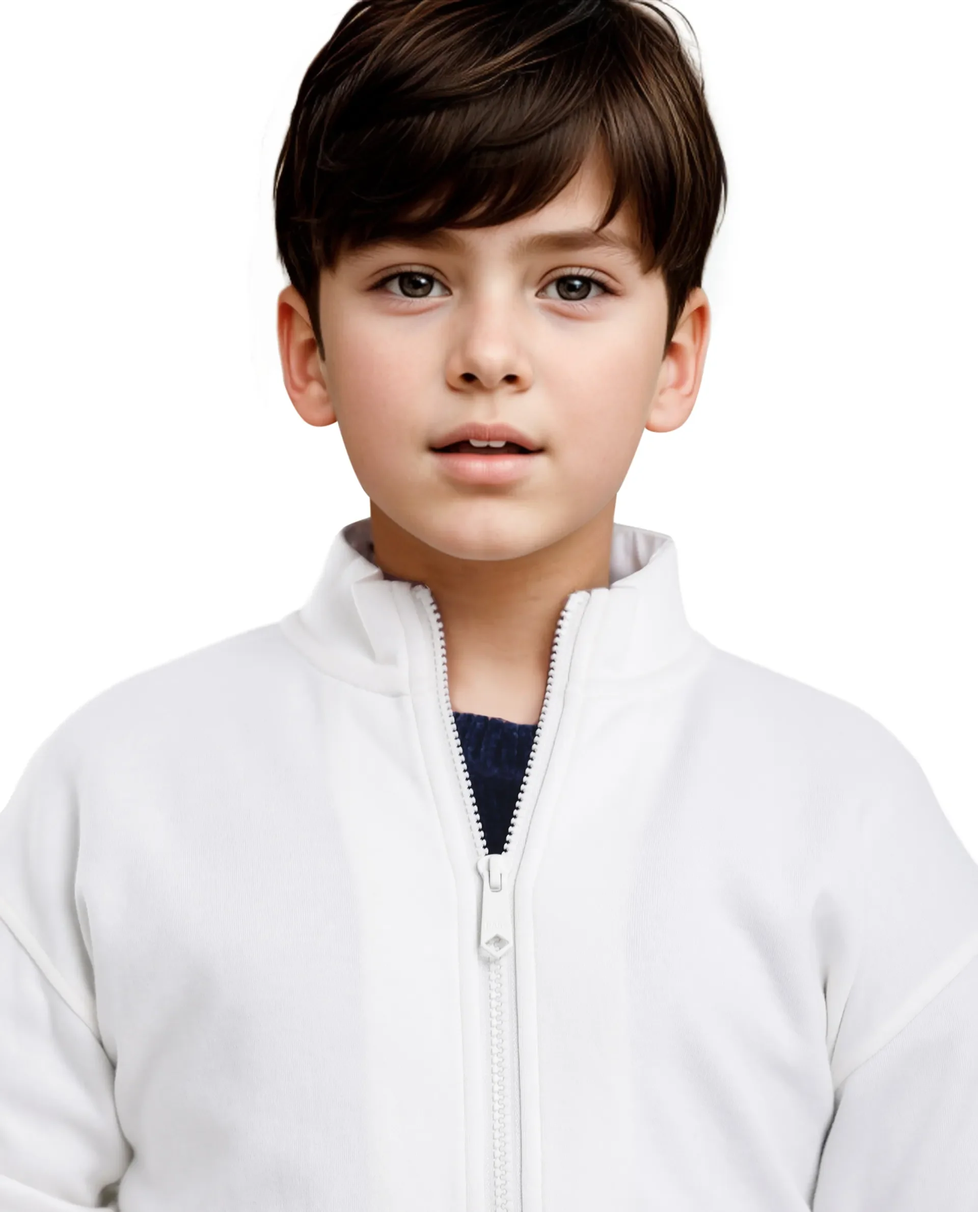 Rare Ones Kids Manttn White Cotton Poly Full Sleeve Applique Jacket - Image 5