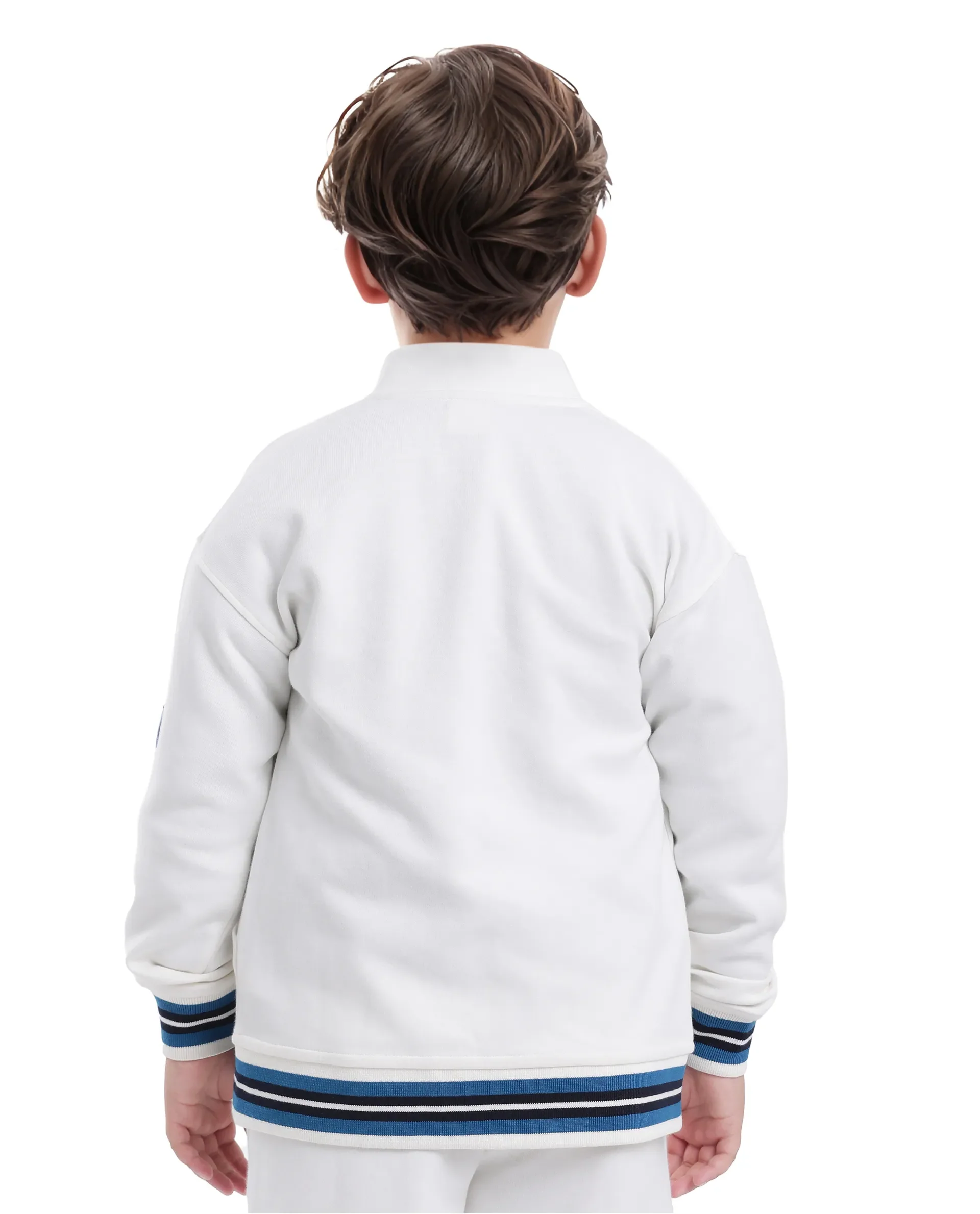 Rare Ones Kids Manttn White Cotton Poly Full Sleeve Applique Jacket - Image 8