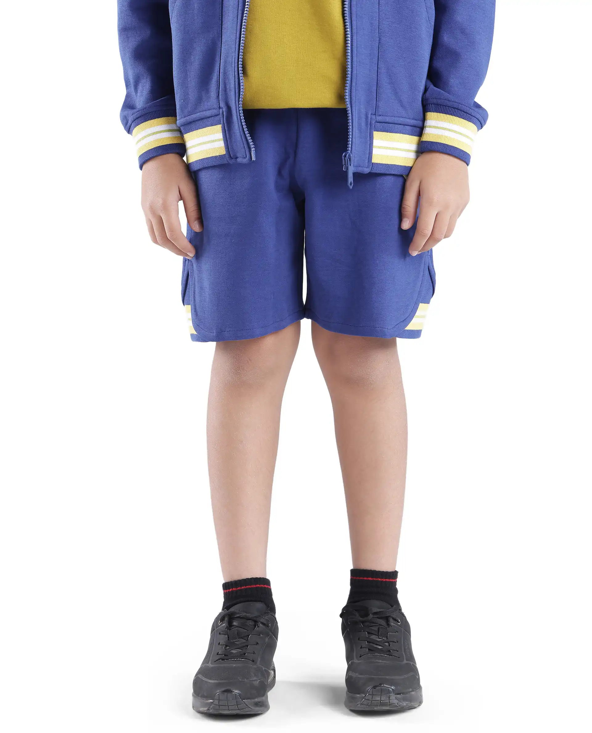 Rare Ones Kids Mantz Dark Blue Cotton Poly Drawstring Applique Short - Image 2