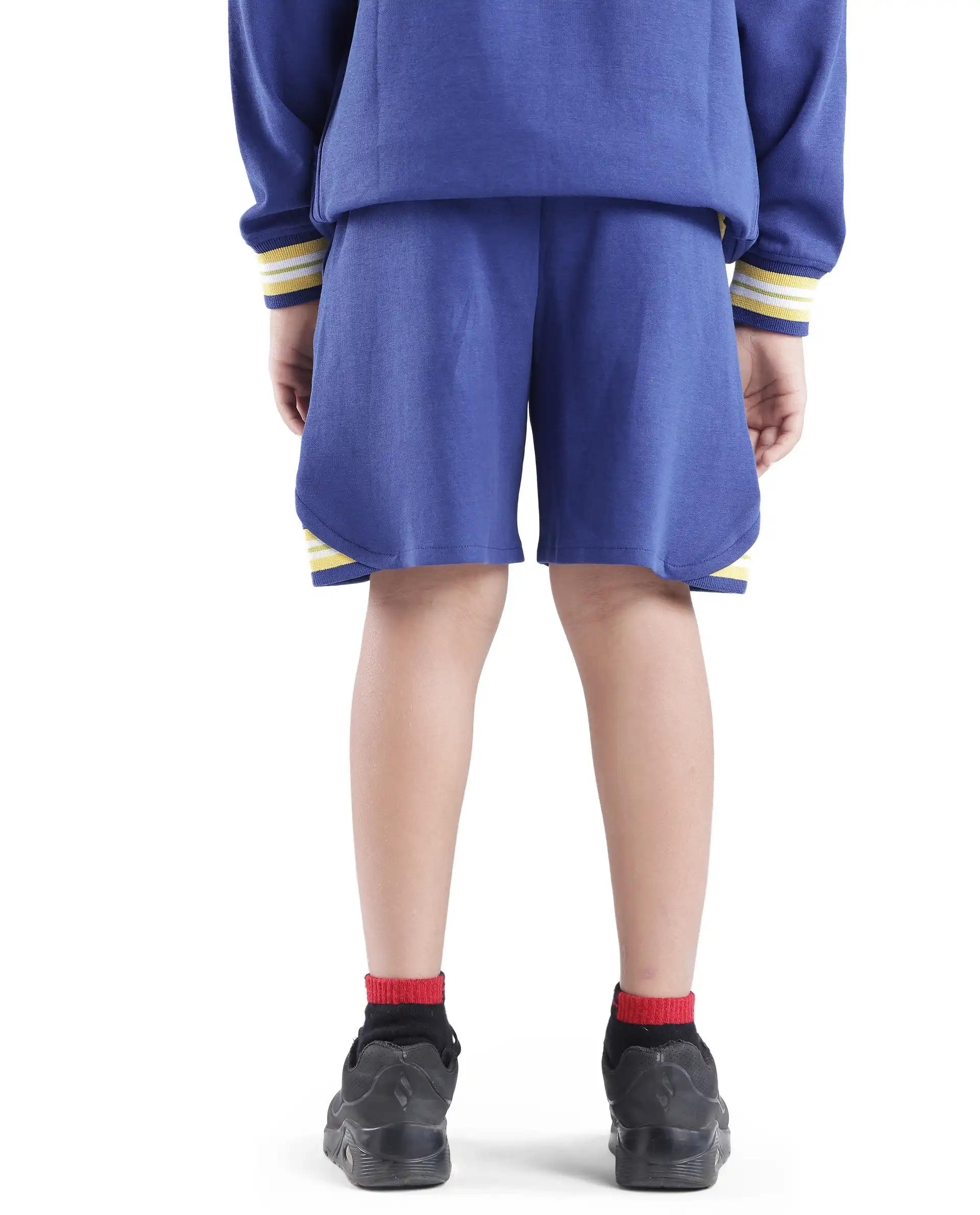 Rare Ones Kids Mantz Dark Blue Cotton Poly Drawstring Applique Short - Image 7