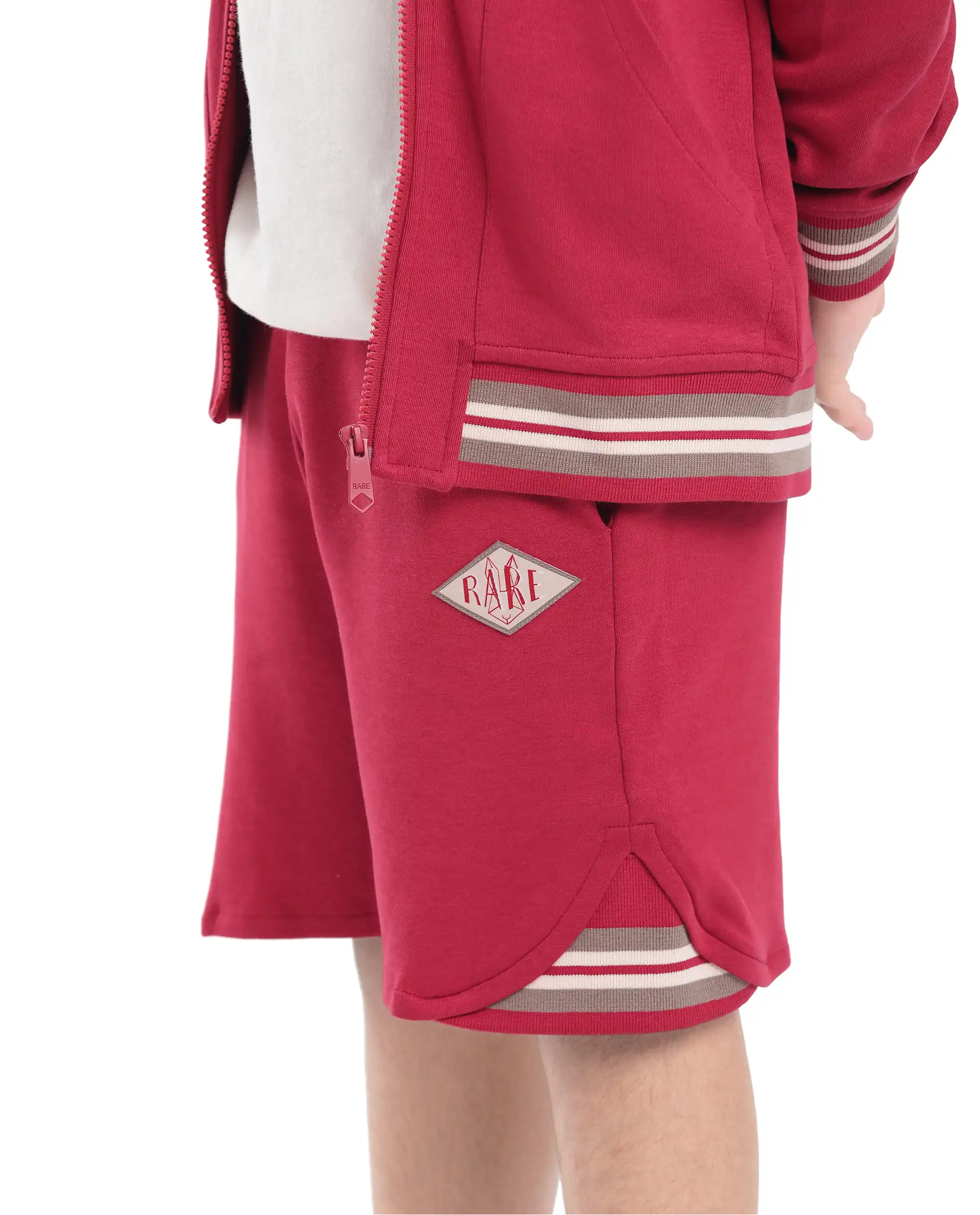 Rare Ones Kids Mantz Red Cotton Poly Drawstring Applique Short - Image 5