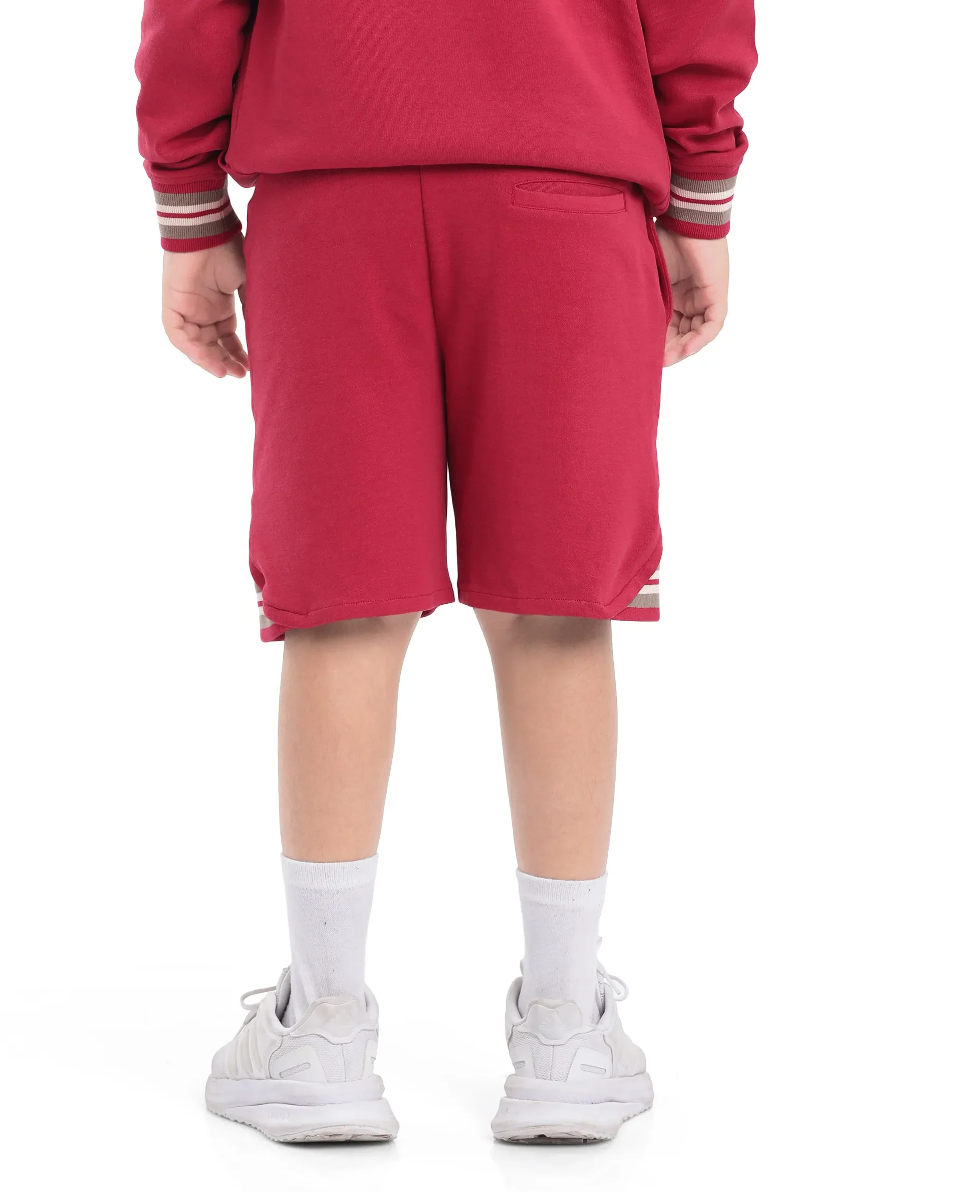 Rare Ones Kids Mantz Red Cotton Poly Drawstring Applique Short - Image 7