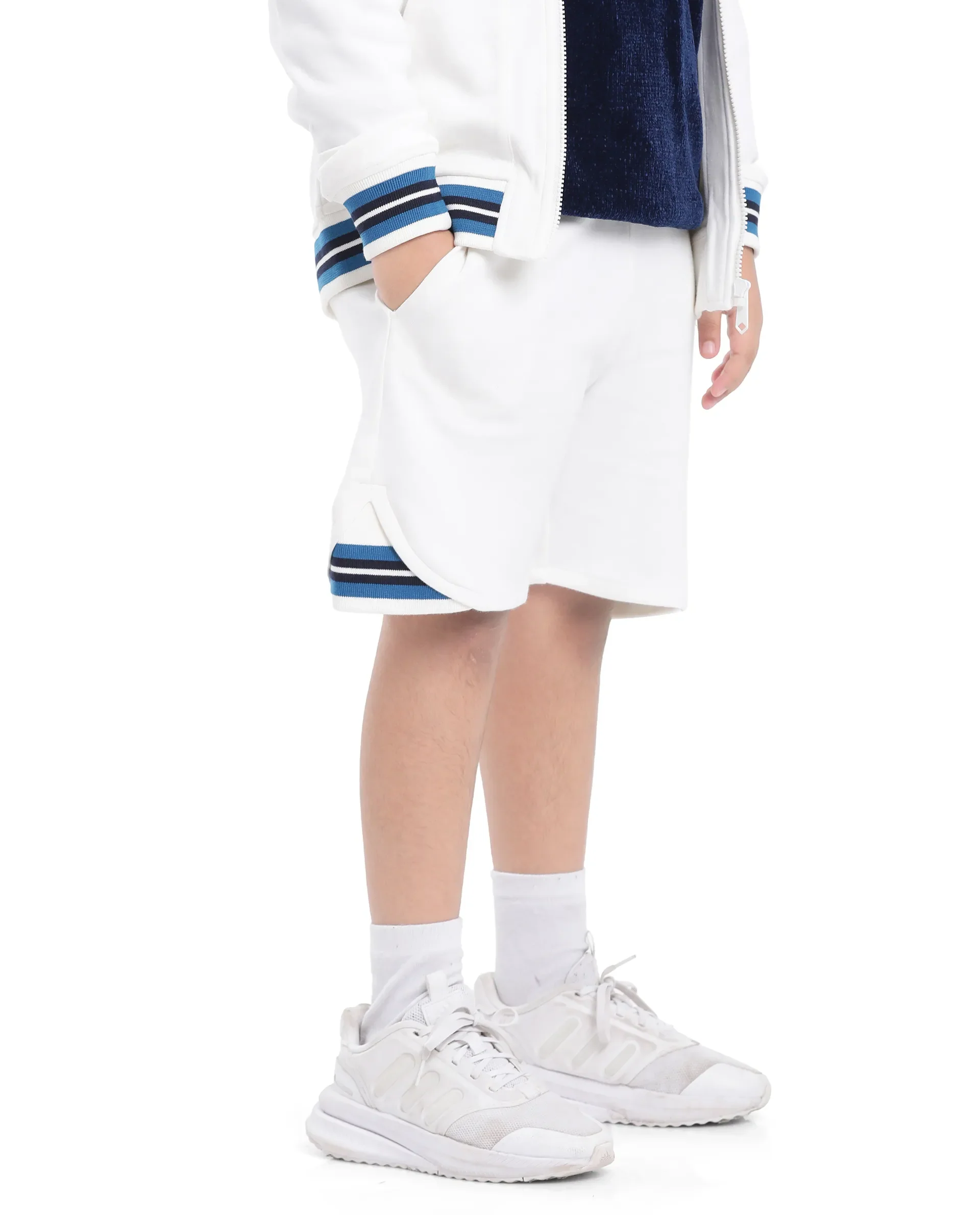 Rare Ones Kids Mantz White Cotton Poly Drawstring Applique Short - Image 5