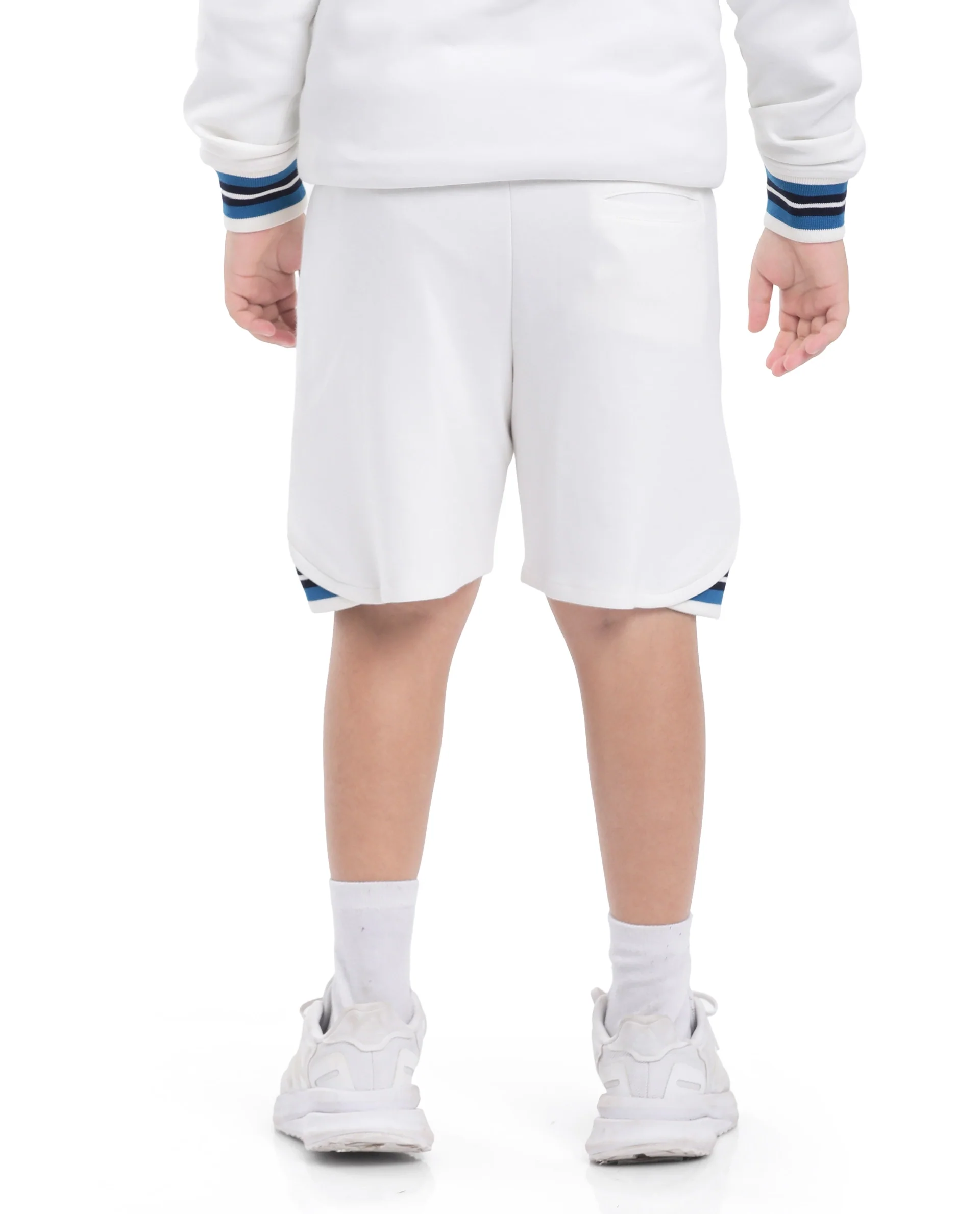 Rare Ones Kids Mantz White Cotton Poly Drawstring Applique Short - Image 7