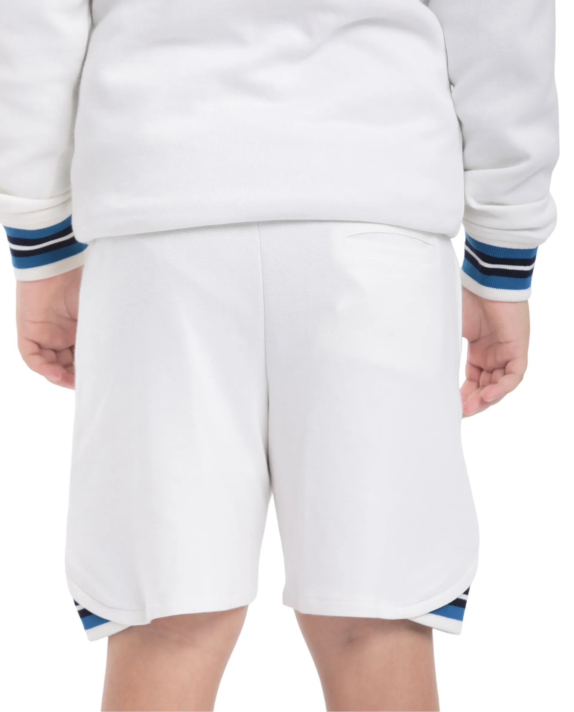 Rare Ones Kids Mantz White Cotton Poly Drawstring Applique Short - Image 8
