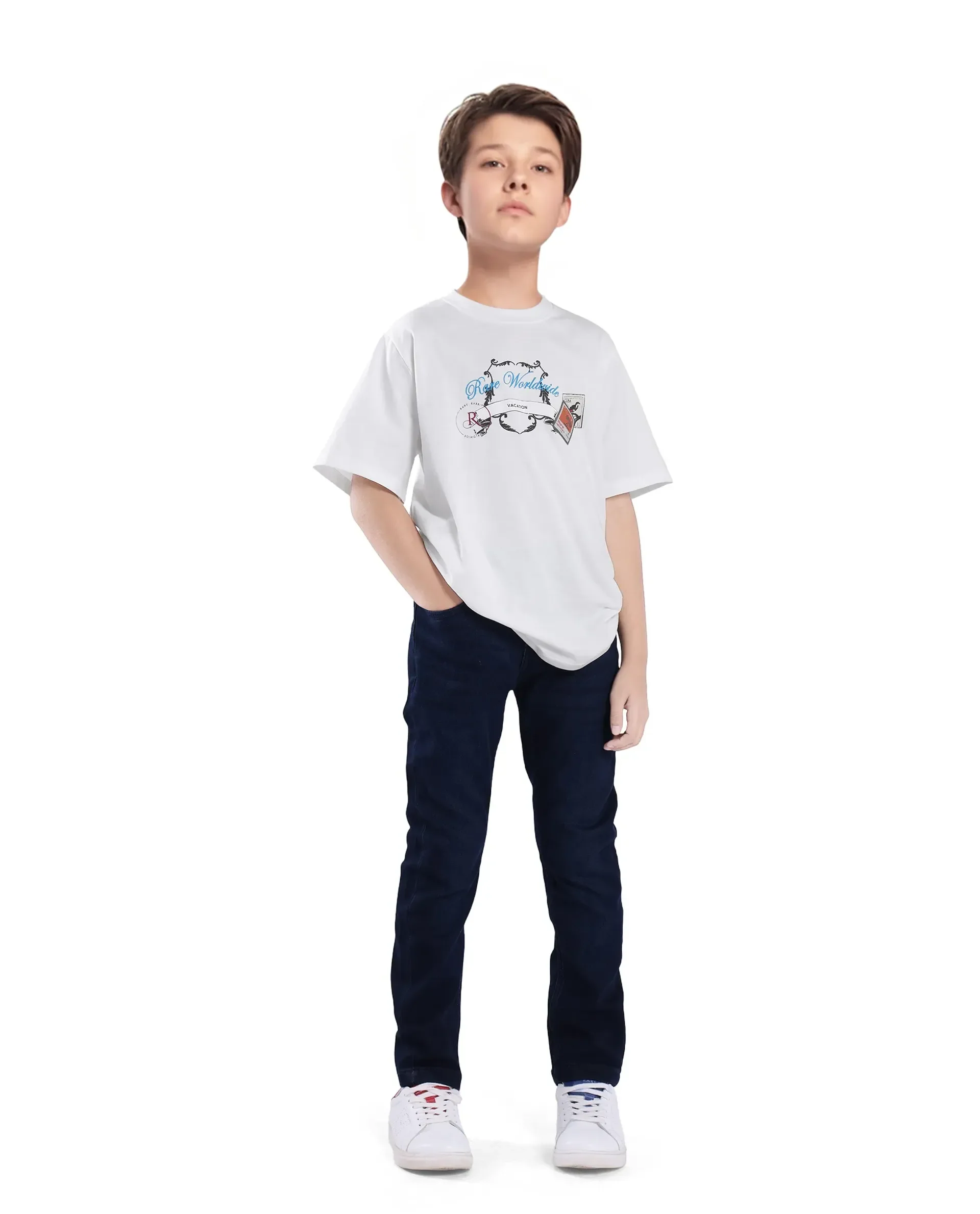 Rare Ones Kids Marn Off White Cotton Half Sleeve Printed Slip-On Closure Regular Fit T-Shirt - Image 2