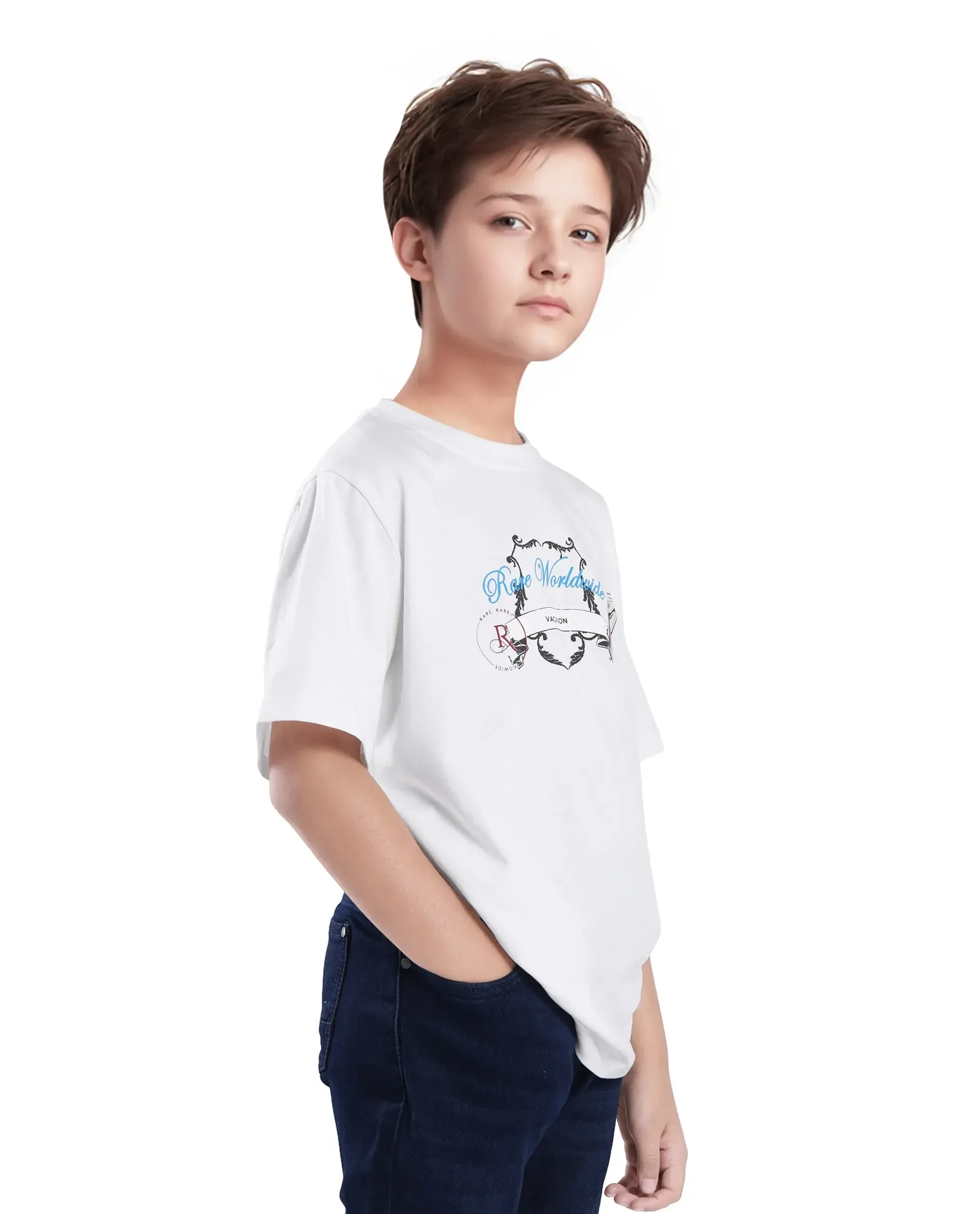 Rare Ones Kids Marn Off White Cotton Half Sleeve Printed Slip-On Closure Regular Fit T-Shirt - Image 4