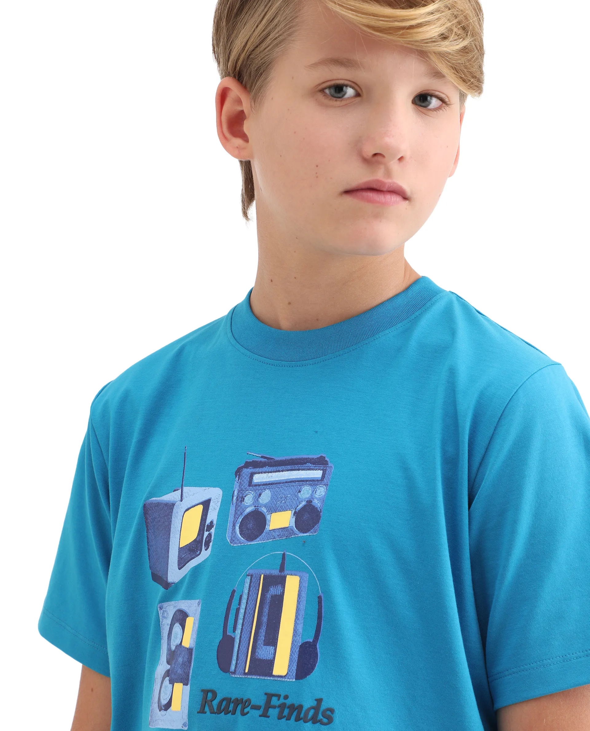 Rare Ones Kids Milo Blue Cotton Blend Short Sleeve Crew Neck Print T-Shirt - Image 5