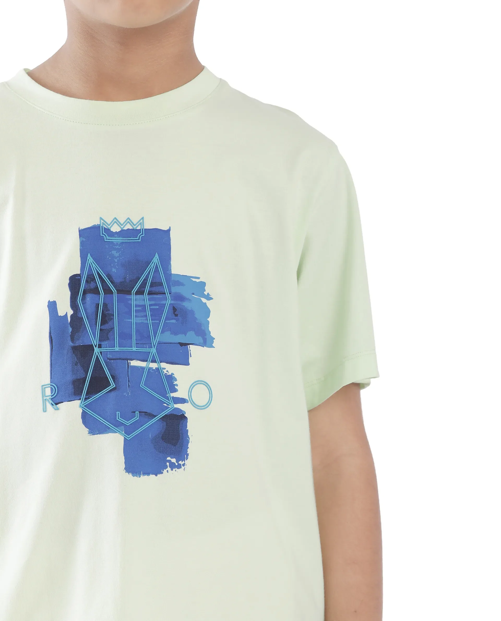 Rare Ones Kids Nemo Light Green Cotton Blend Short Sleeve Crew Neck Print T-Shirt - Image 4