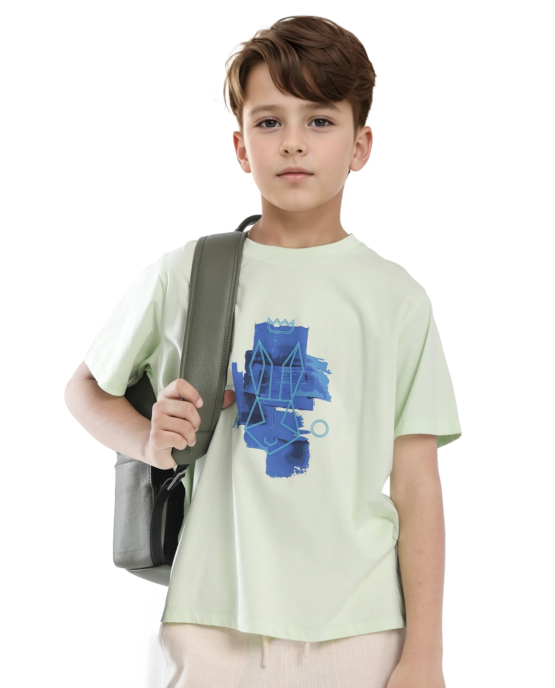 Rare Ones Kids Nemo Light Green Cotton Blend Short Sleeve Crew Neck Print T-Shirt - Image 5