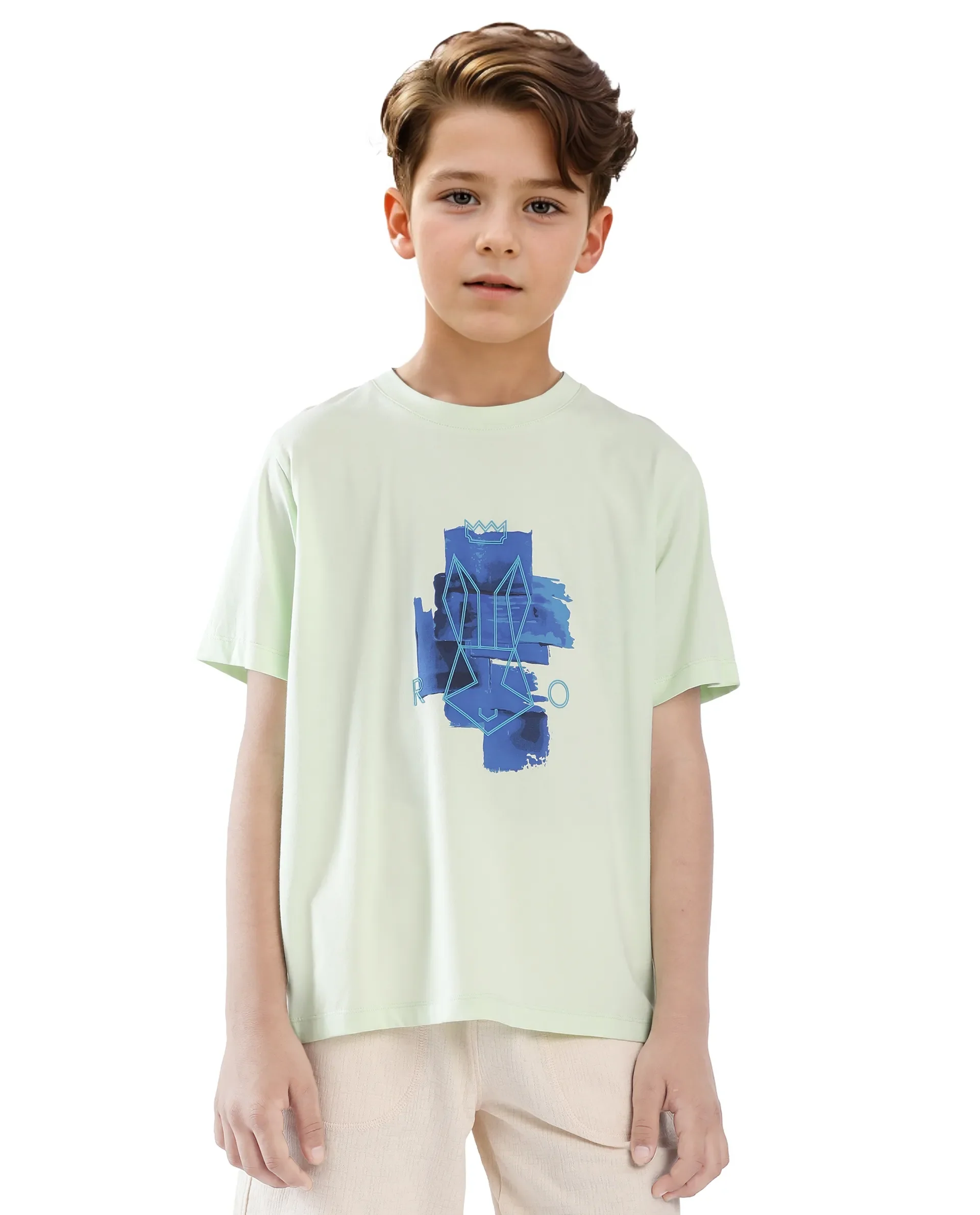 Rare Ones Kids Nemo Light Green Cotton Blend Short Sleeve Crew Neck Print T-Shirt - Image 6