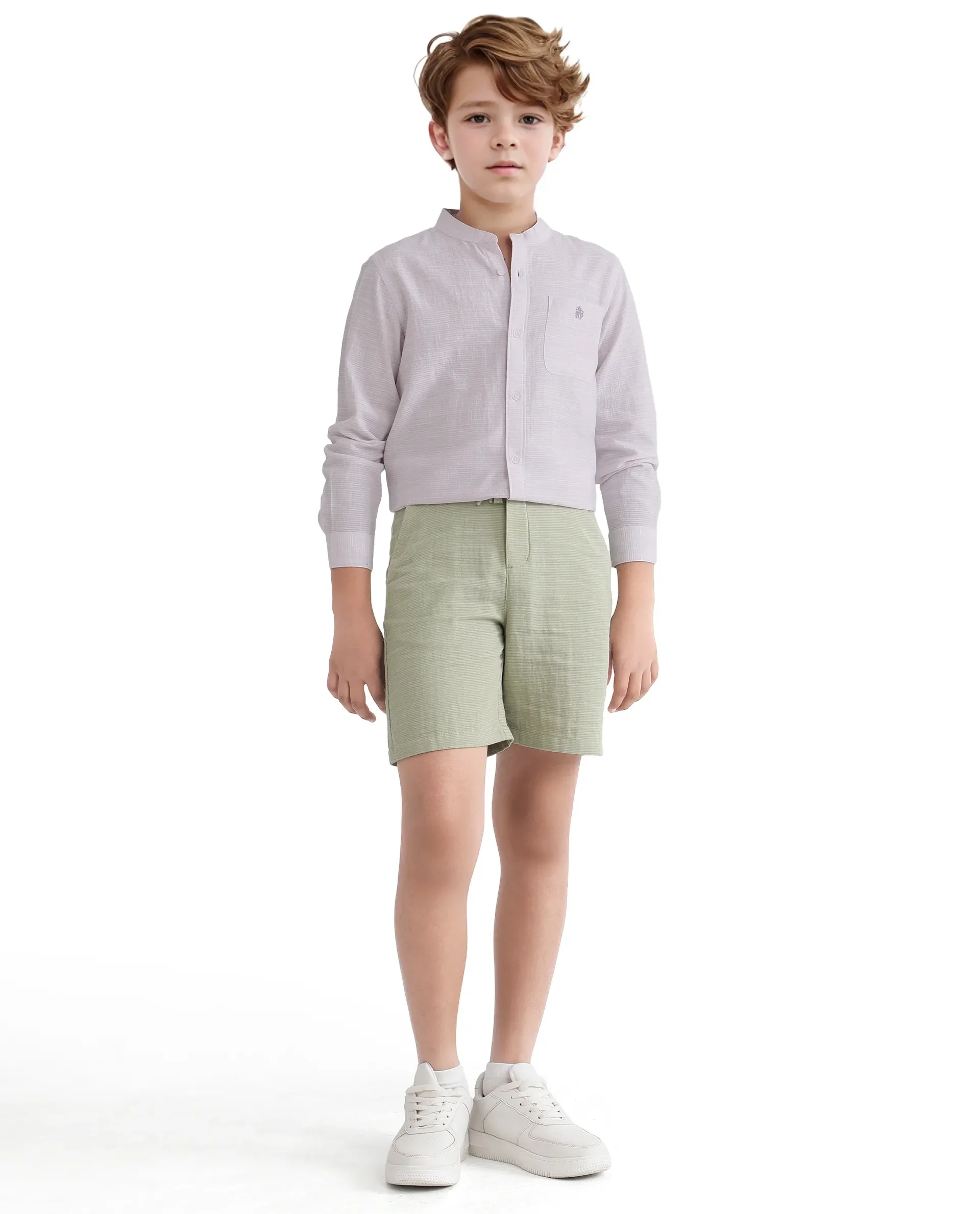 Rare Ones Kids Nexo Purple Cotton Half Sleeve Button Striped Regular Fit Shirt - Image 2