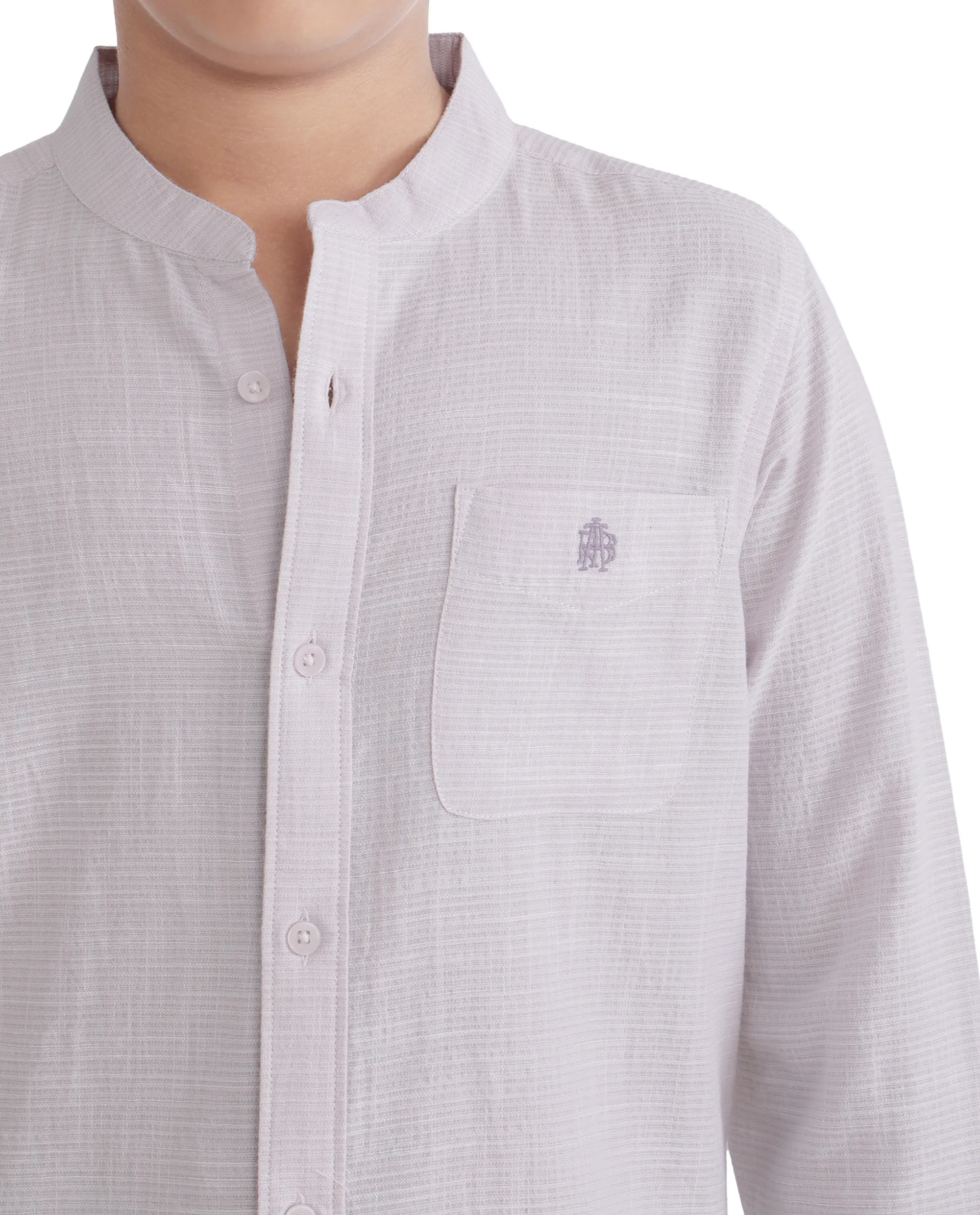 Rare Ones Kids Nexo Purple Cotton Half Sleeve Button Striped Regular Fit Shirt - Image 3