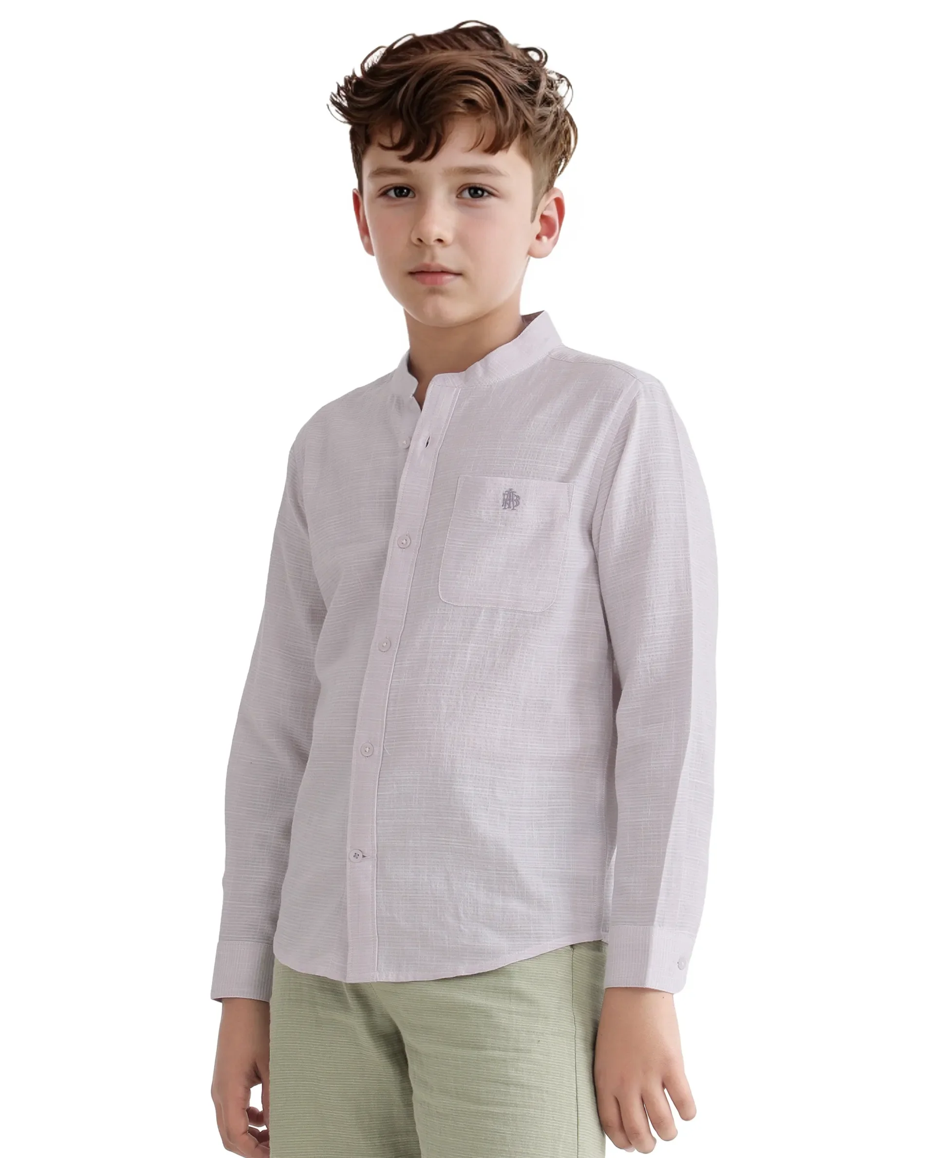 Rare Ones Kids Nexo Purple Cotton Half Sleeve Button Striped Regular Fit Shirt - Image 4