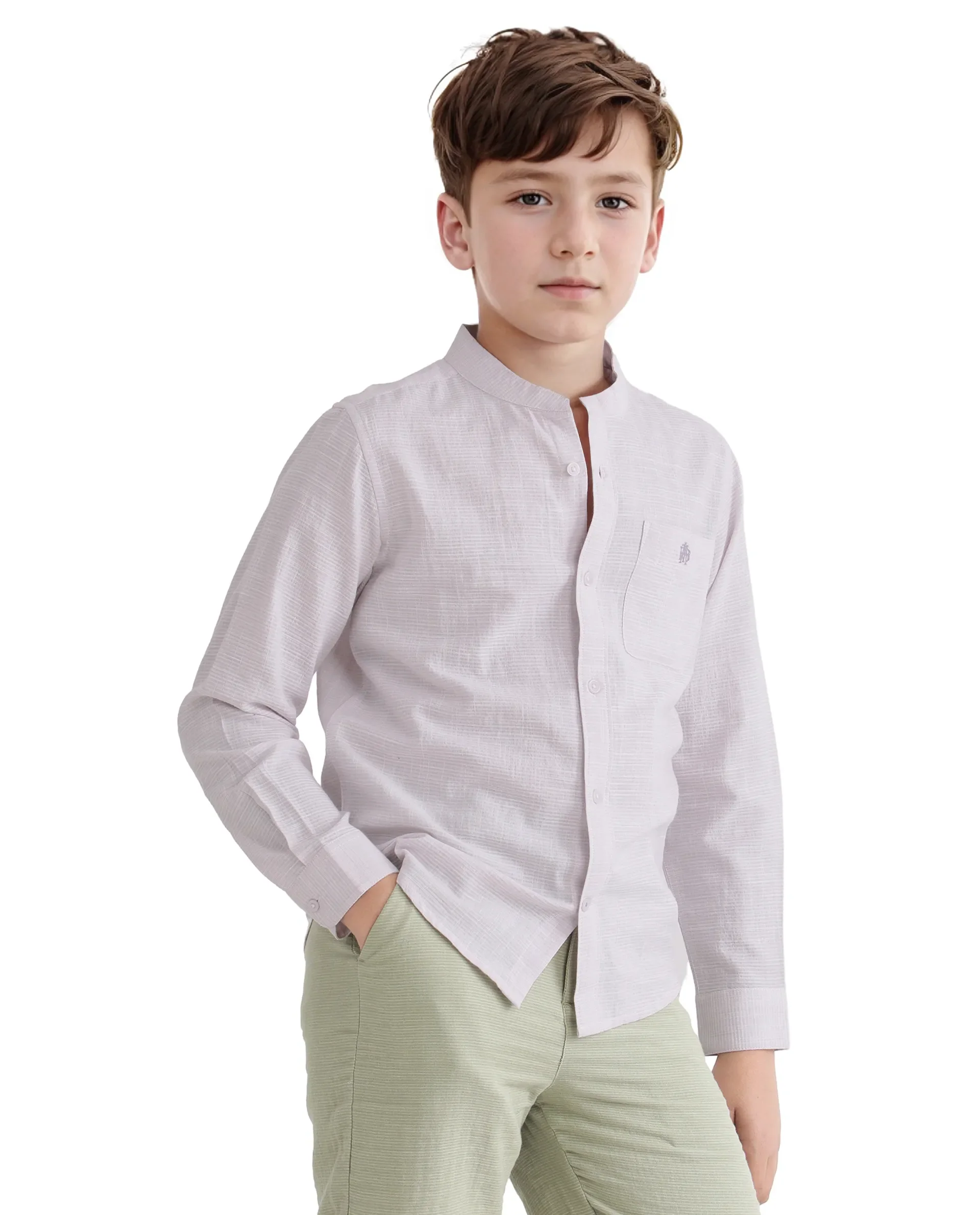Rare Ones Kids Nexo Purple Cotton Half Sleeve Button Striped Regular Fit Shirt - Image 5
