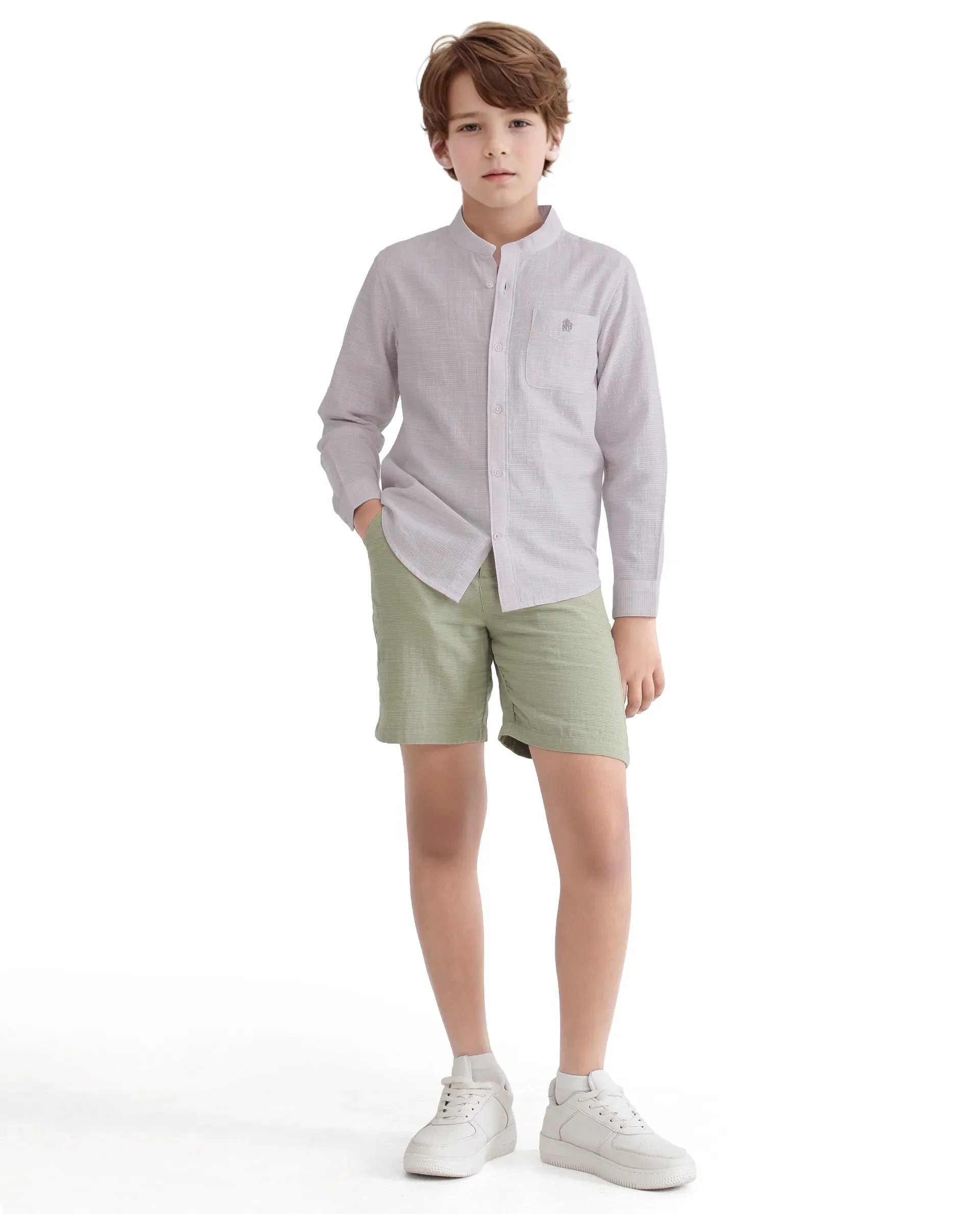 Rare Ones Kids Nexo Purple Cotton Half Sleeve Button Striped Regular Fit Shirt - Image 6