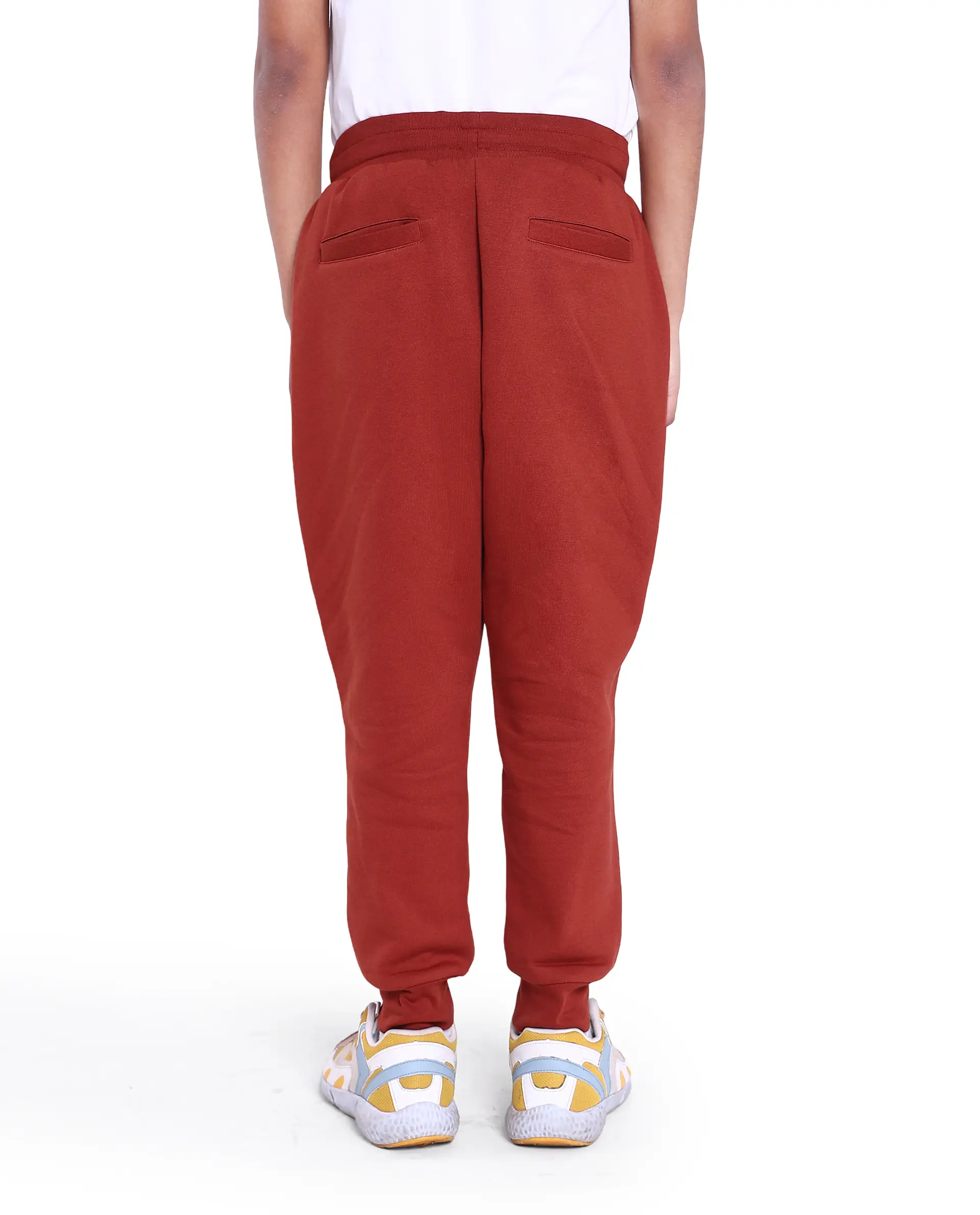Rare Ones Kids Nir Rust Cotton Poly Drawstring Closure Regular Fit Plain Trackpant - Image 7