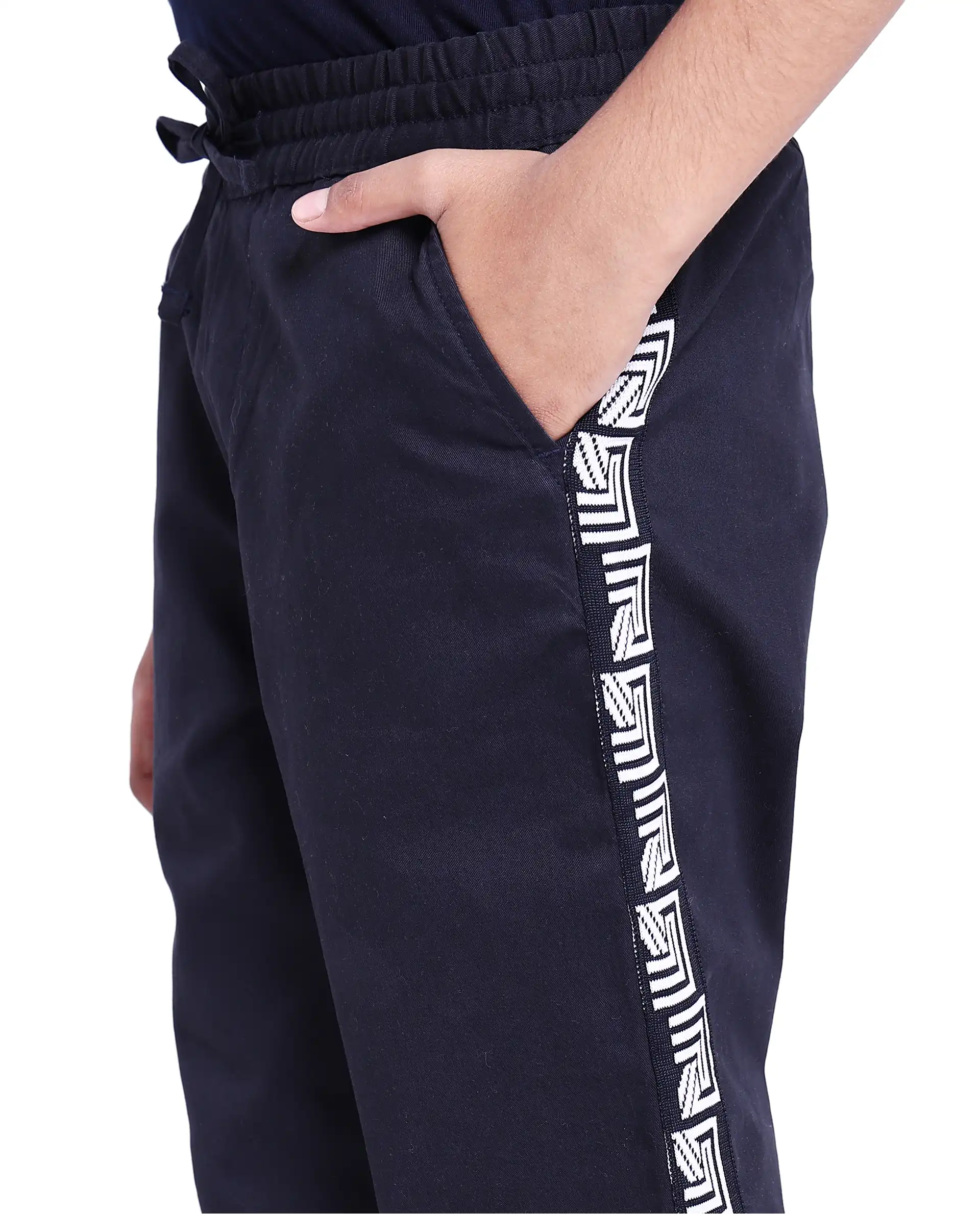 Rare Ones Kids Novi Navy Cotton Solid Trouser - Image 3