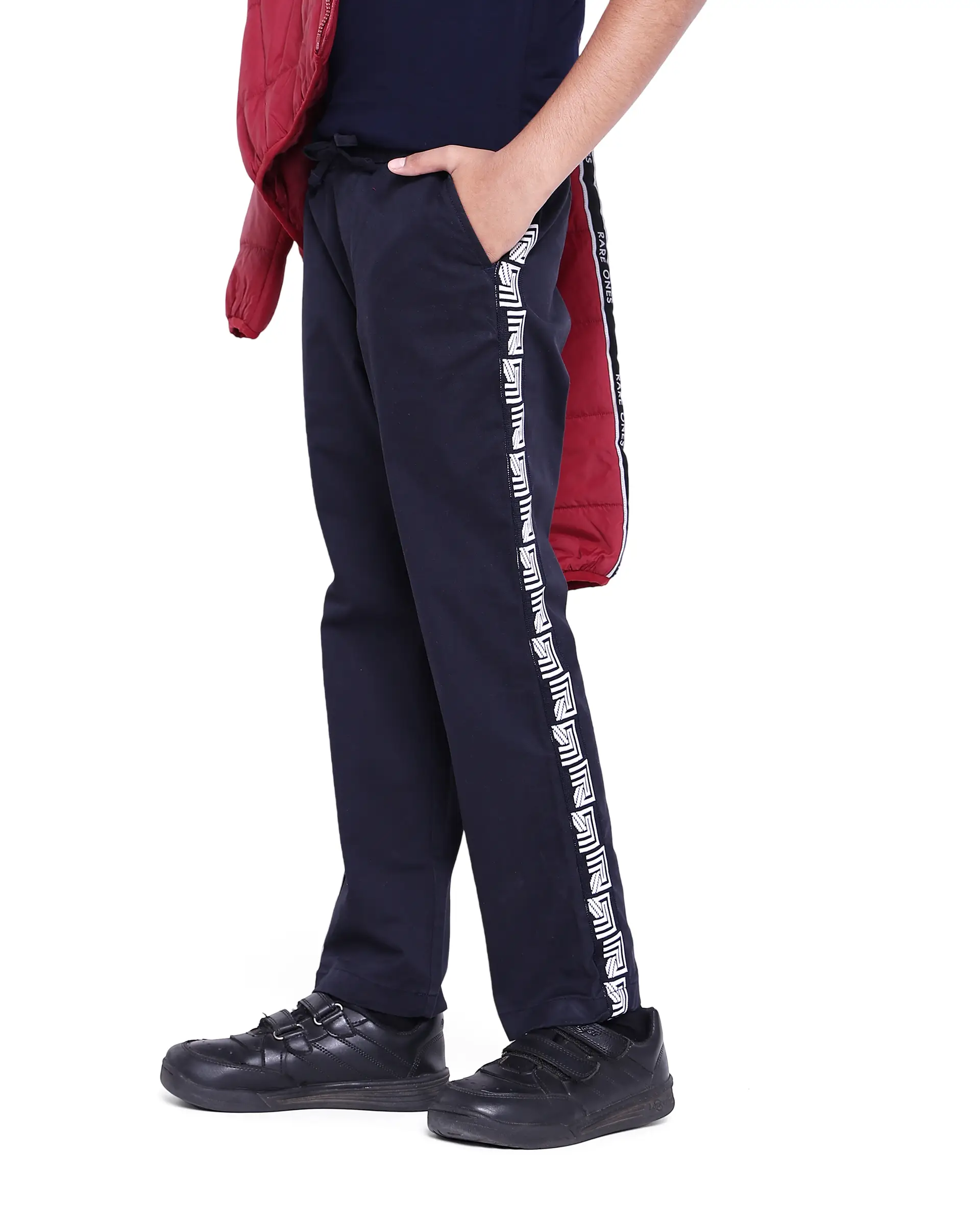 Rare Ones Kids Novi Navy Cotton Solid Trouser - Image 4