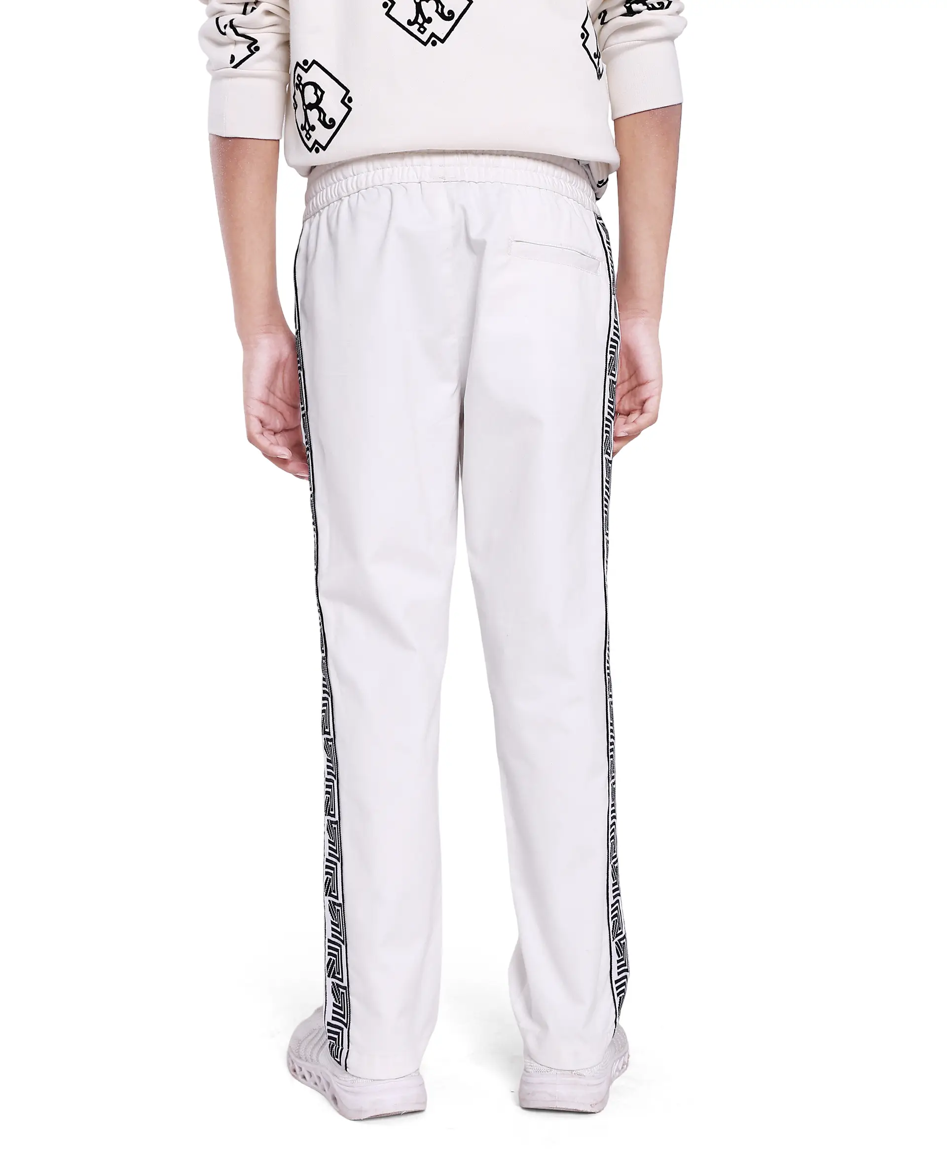 Rare Ones Kids Novi White Cotton Solid Trouser - Image 8