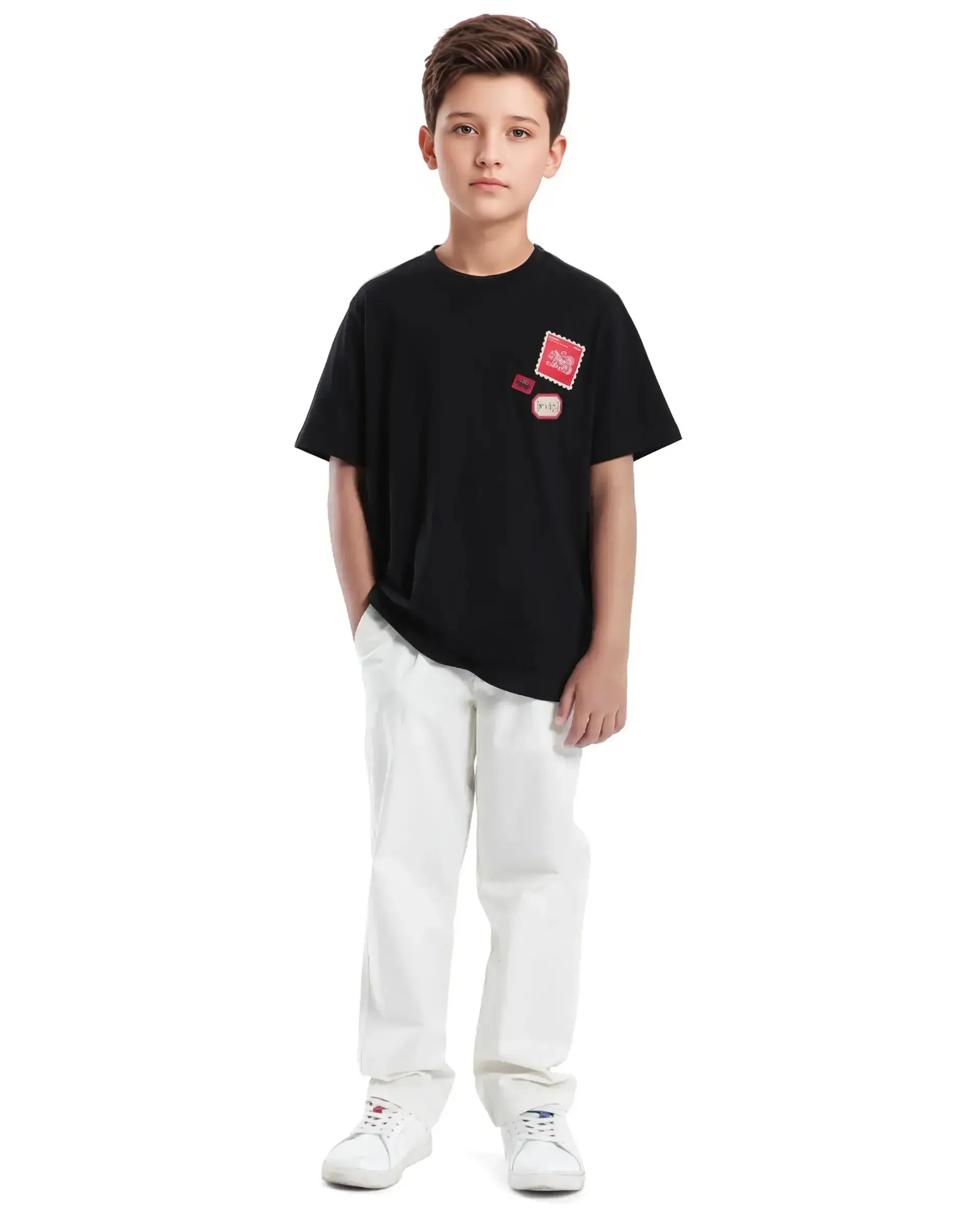 Rare Ones Kids Orbo Black Cotton Blend Half Sleeve Printed Regular Fit T-Shirt - Image 2