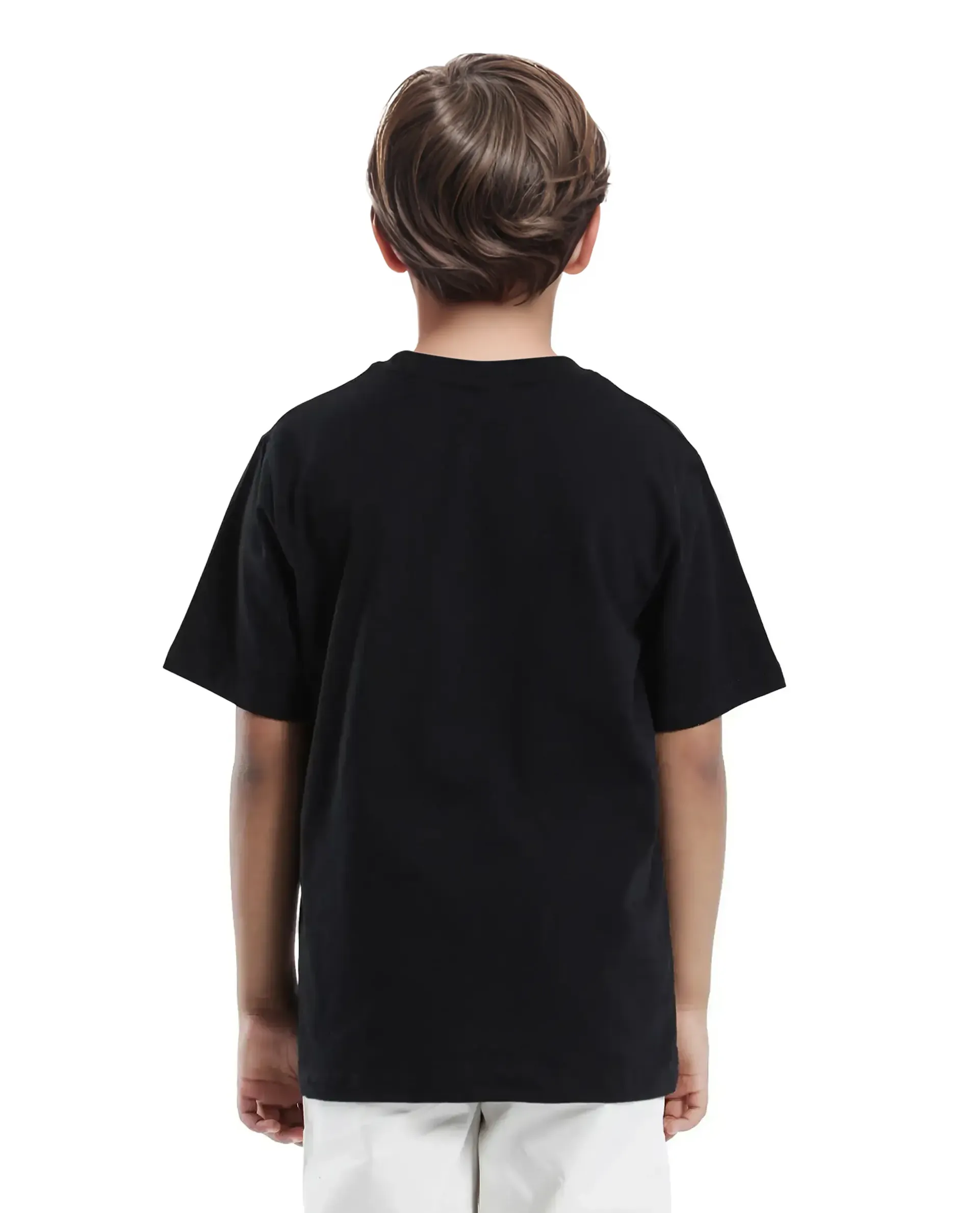 Rare Ones Kids Orbo Black Cotton Blend Half Sleeve Printed Regular Fit T-Shirt - Image 6