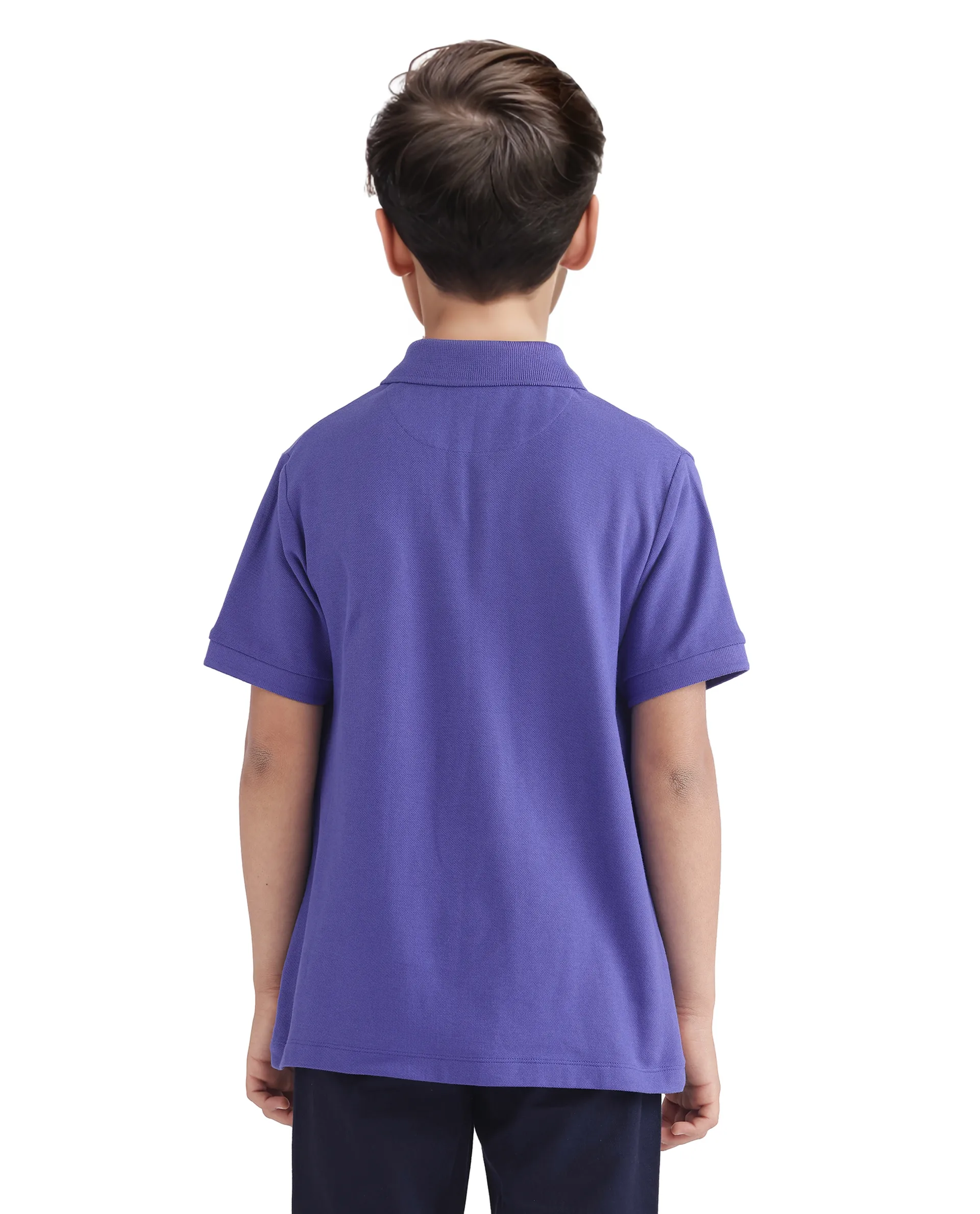 Rare Ones Kids Orik Purple Cotton Short Sleeve Embroidered Regular Fit Polo - Image 6